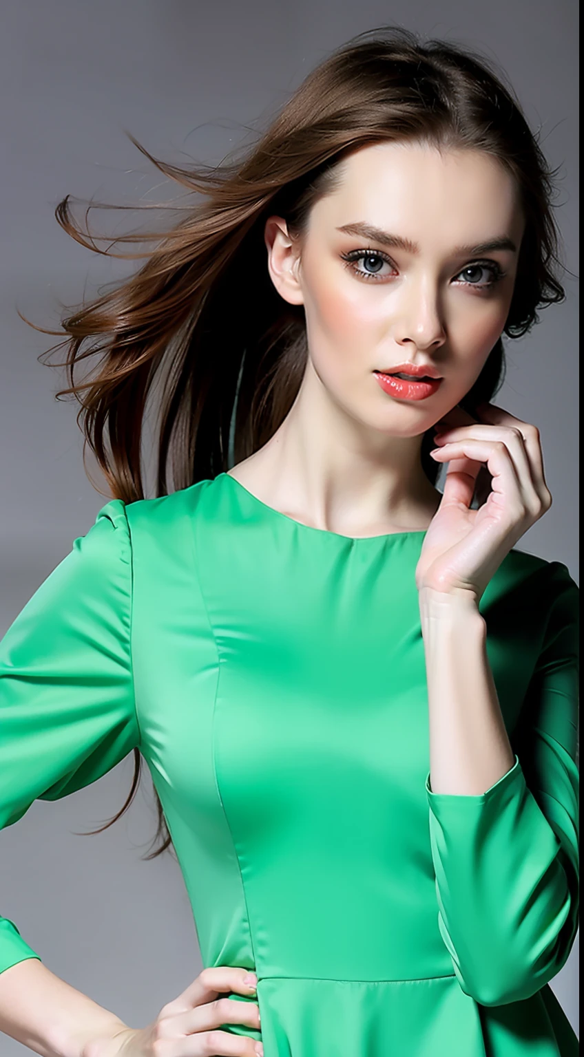 （Hyper Real）， （illustratio）， （A high resolution）， （8K）， （The is very detailed）， （Most Best Illustration）， （美丽细致的眼睛）， （best qualtiy）， （ultra - detailed）， （tmasterpiece）， （the wallpaper）， （详细的脸），the maid outfit，long whitr hair， huge tit，The background is white， （camel-toe）