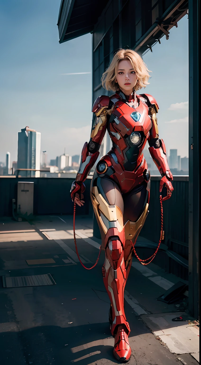 (1girl:1.3), solo,__body-parts__, official art, unity 8k wallpaper, ultra detailed, beautiful and aesthetic, beautiful, masterpiece, best quality, RAW, masterpiece, super fine photo,, best quality, super high Resolution, photorealistic, sunlight, full body portrait, stunningly beautiful,, dynamic pose, delicate face, vibrant eyes, (side view), she is wearing a futuristic Iron Man mech, red and gold, Highly detailed abandoned warehouse background, detailed face, detailed complex busy background, messy, gorgeous, milky, high detailed skin, realistic skin details, visible pores, sharp focus, volumetric fog, 8k uhd, dslr camera, High quality, film grain, fair skin, photorealism, lomography, sprawling metropolis in a futuristic dystopia, view from below, translucent
