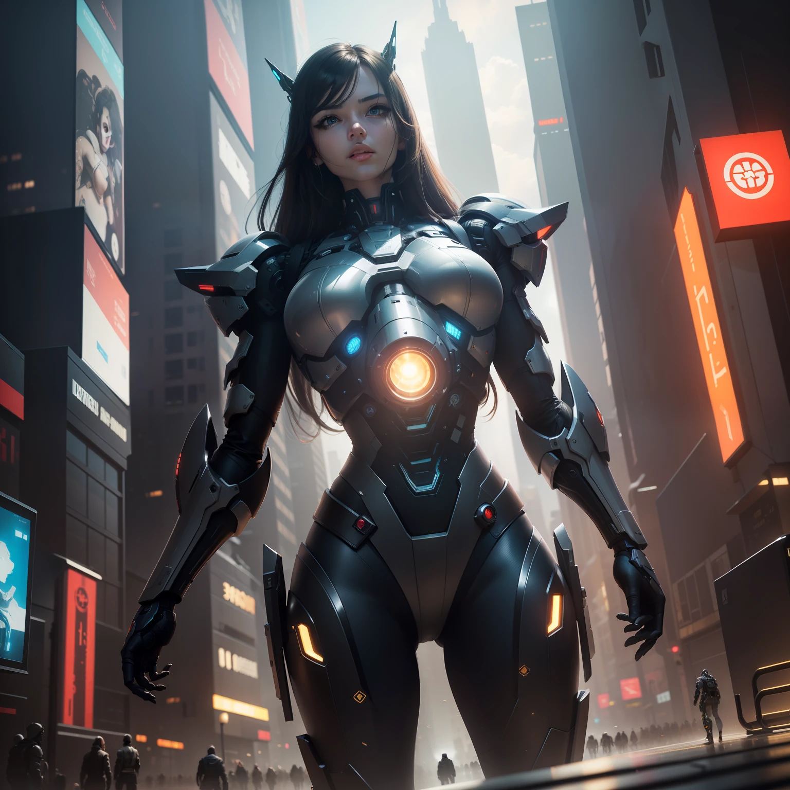 a masterpiece， the best quality， High Quality， （futurism：1.1）， （cyberpunk clothes）， movie lights， （Exquisite future）， Beautiful and beautiful， Ultra detailed， Great composition， floating， Depth of field， （Very detailed CG，Unity 8k壁纸）， （Beautiful detail background）， Beautiful hair details， dramatic lights， GOGETTA， mecha，Bestquality，ultrahighres，photoreal