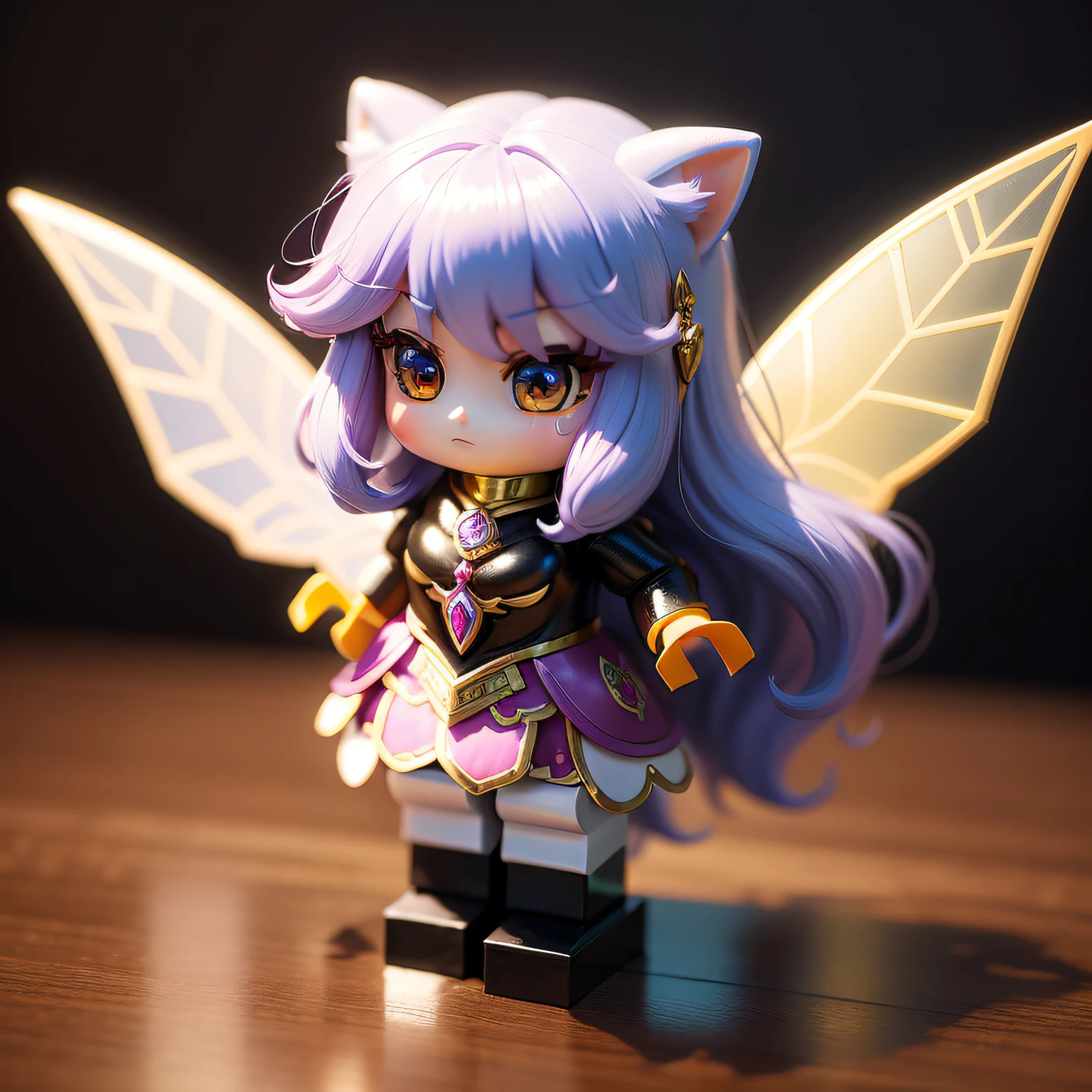 a beauty girl、super precision、accuracy、Lego、Chibi、Colorful hair color、kawaii、Fantasia、Fairy tale