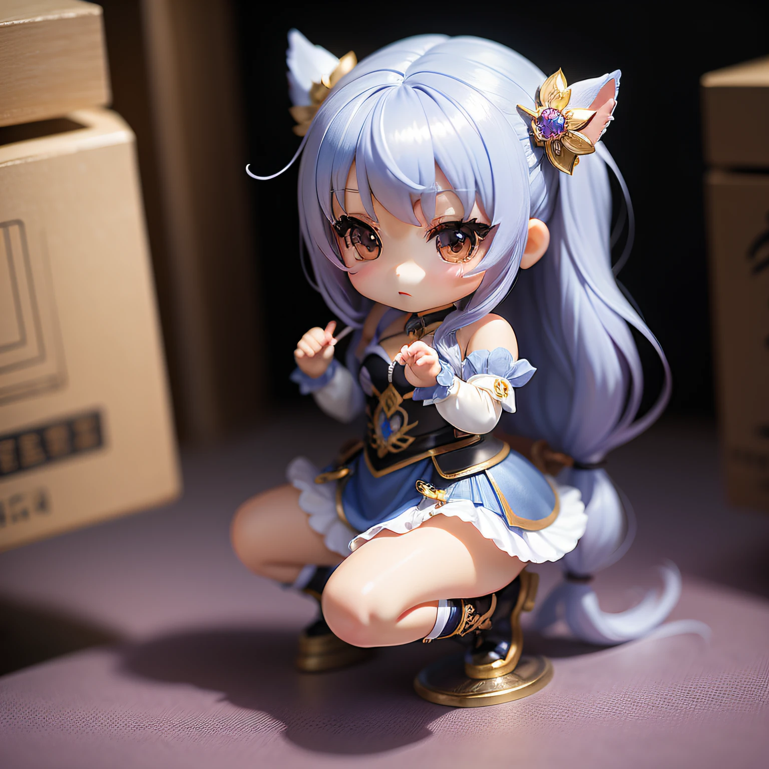 a beauty girl、super precision、accuracy、nendoroid、Chibi、Colorful Hair Color、kawaii、Fantasia、Fairy tale