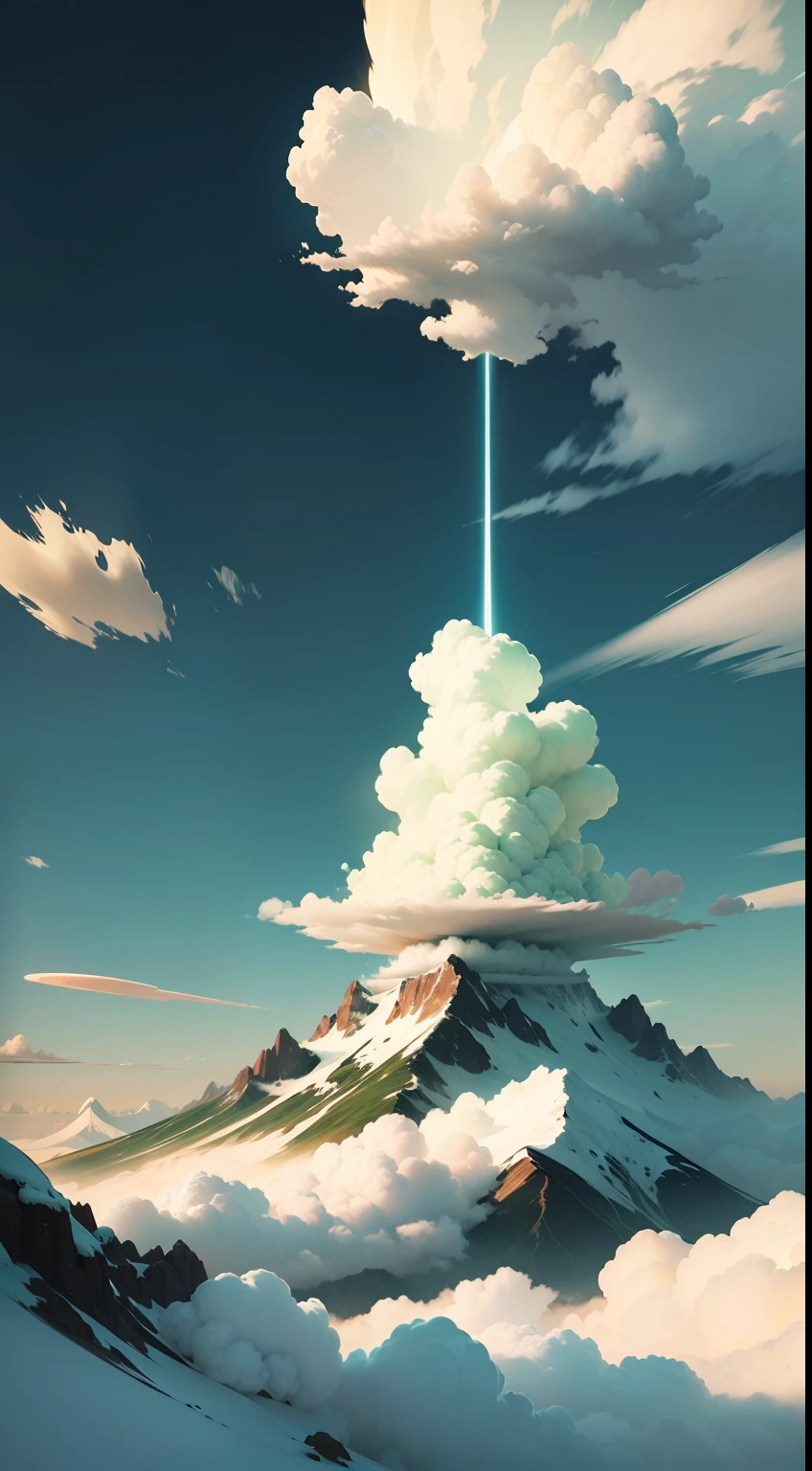 A green hill and a lenticular cloud in the sky --auto