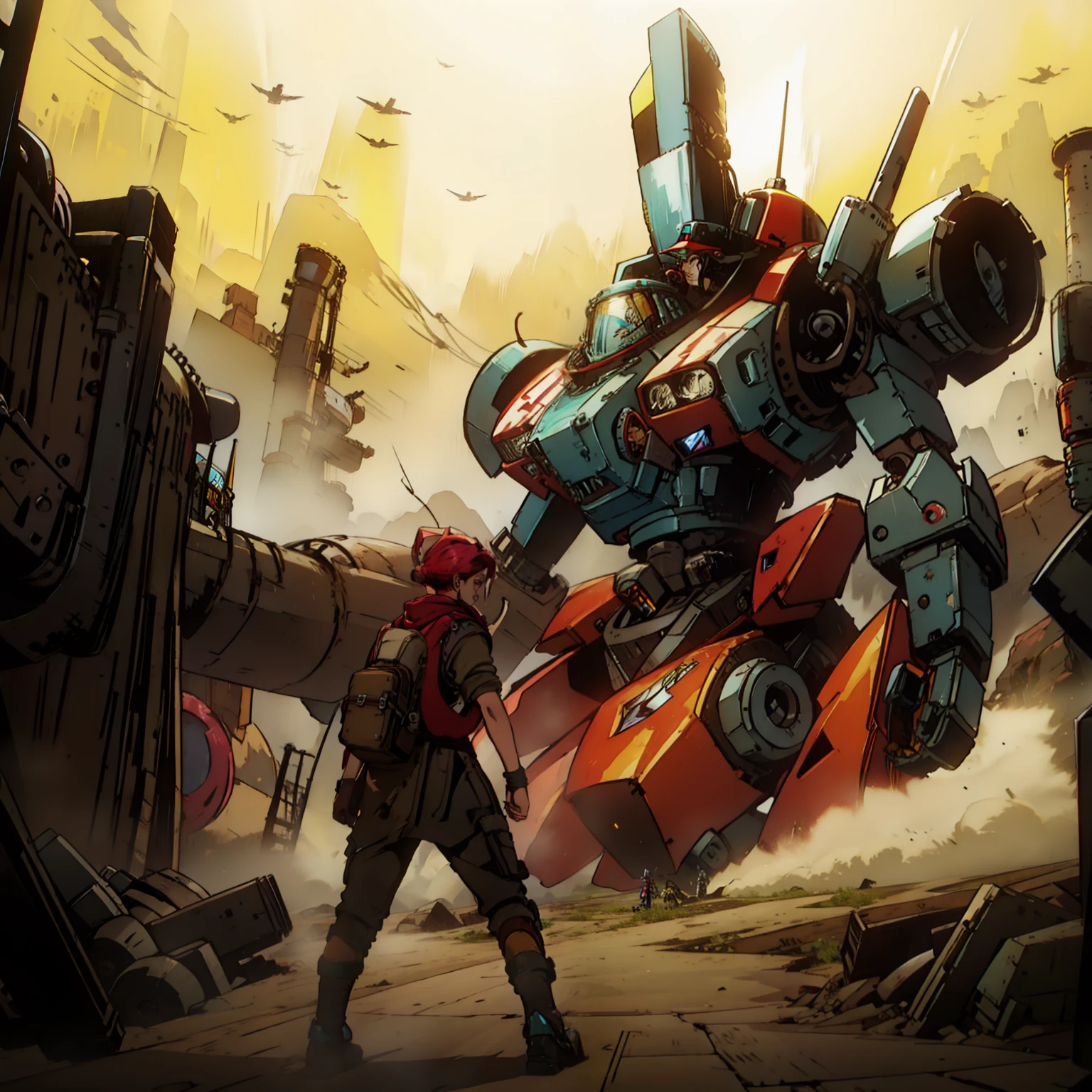 Female mecha wasteland