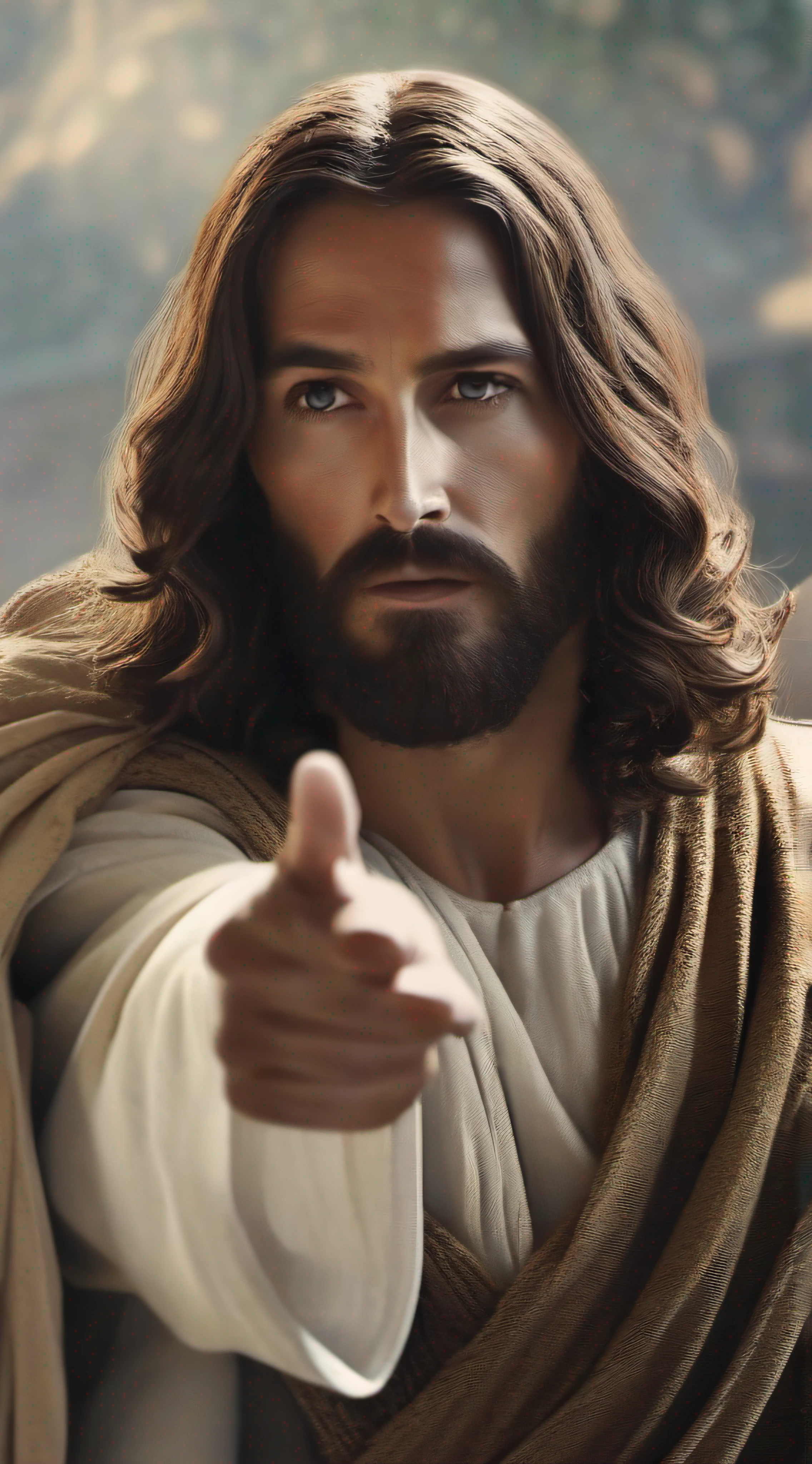 JESUS POINTING TO YOU , COM ROSTO SERIO