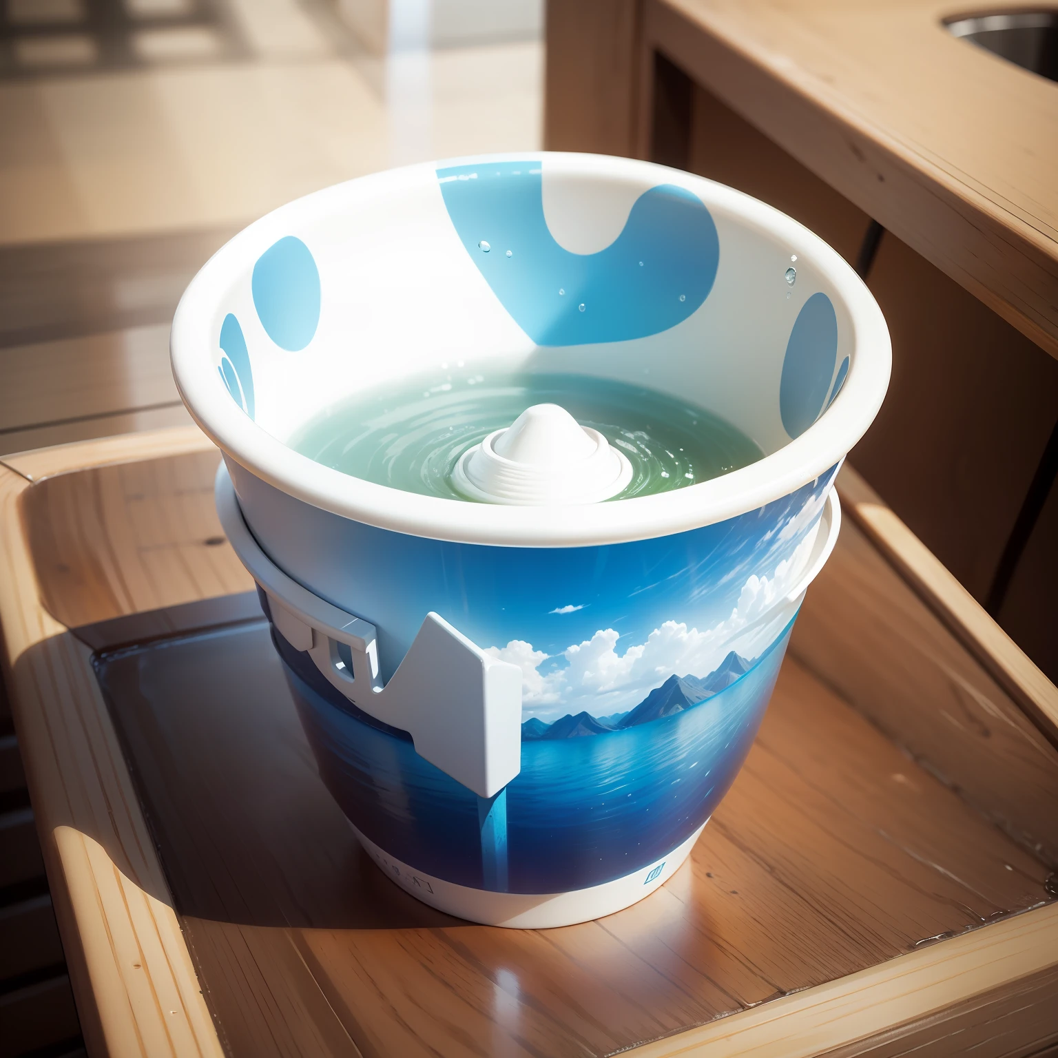 It is a water cup perimeter,The water cup is printed with innovation,Responsible,cooperation,Win-win four Chinese words