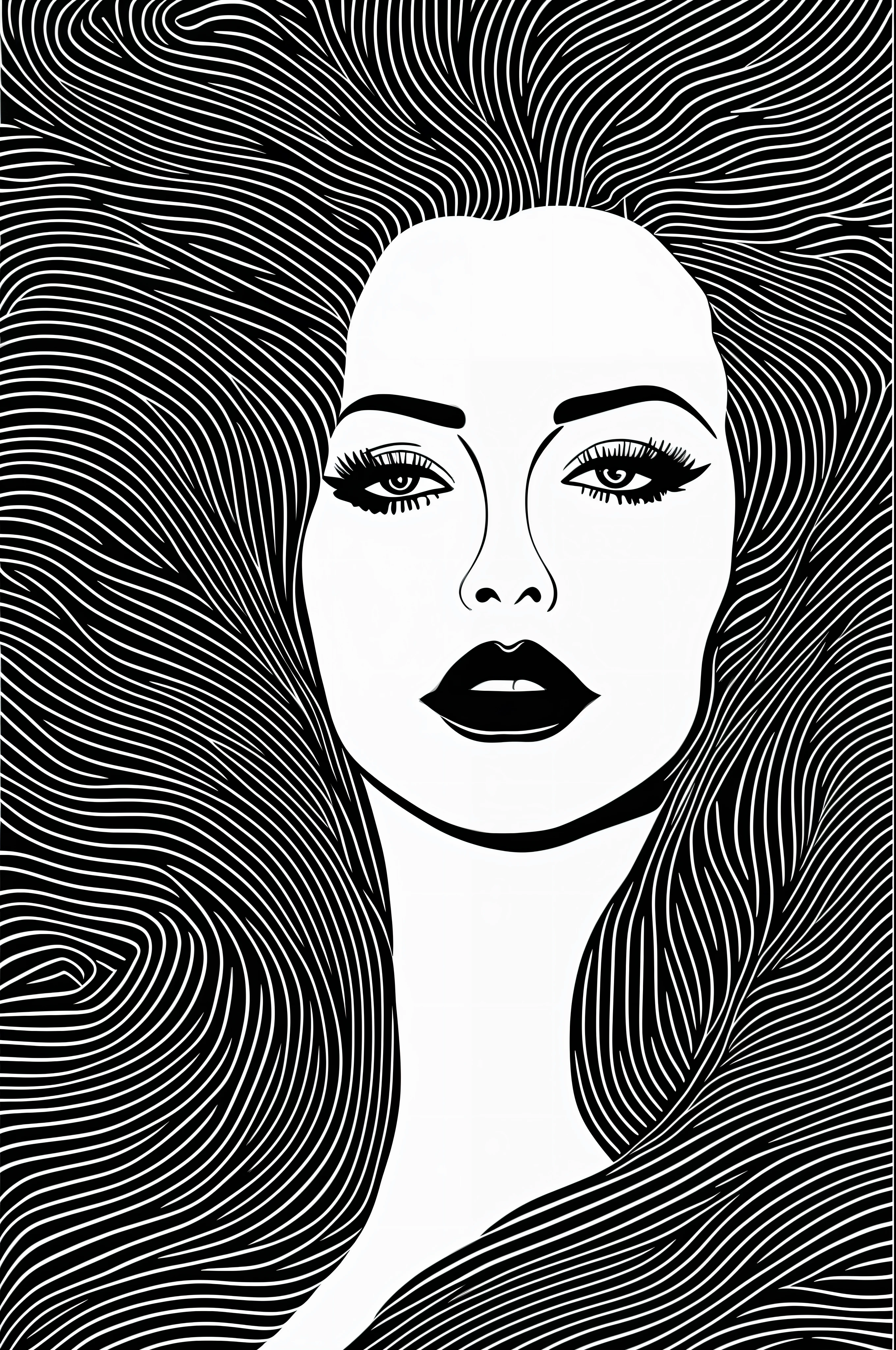 a black and white portait, beautiful extremely sexy woman, sensual body silhouette, vector line - art style, illustration black outlining, illustration line art style, thick vector line art, line art portrait, exquisite line art, line art illustration, in style of digital illustration, vector line art, outlined art, vector style drawing, bold line art, glowwave girl portrait, thin line art