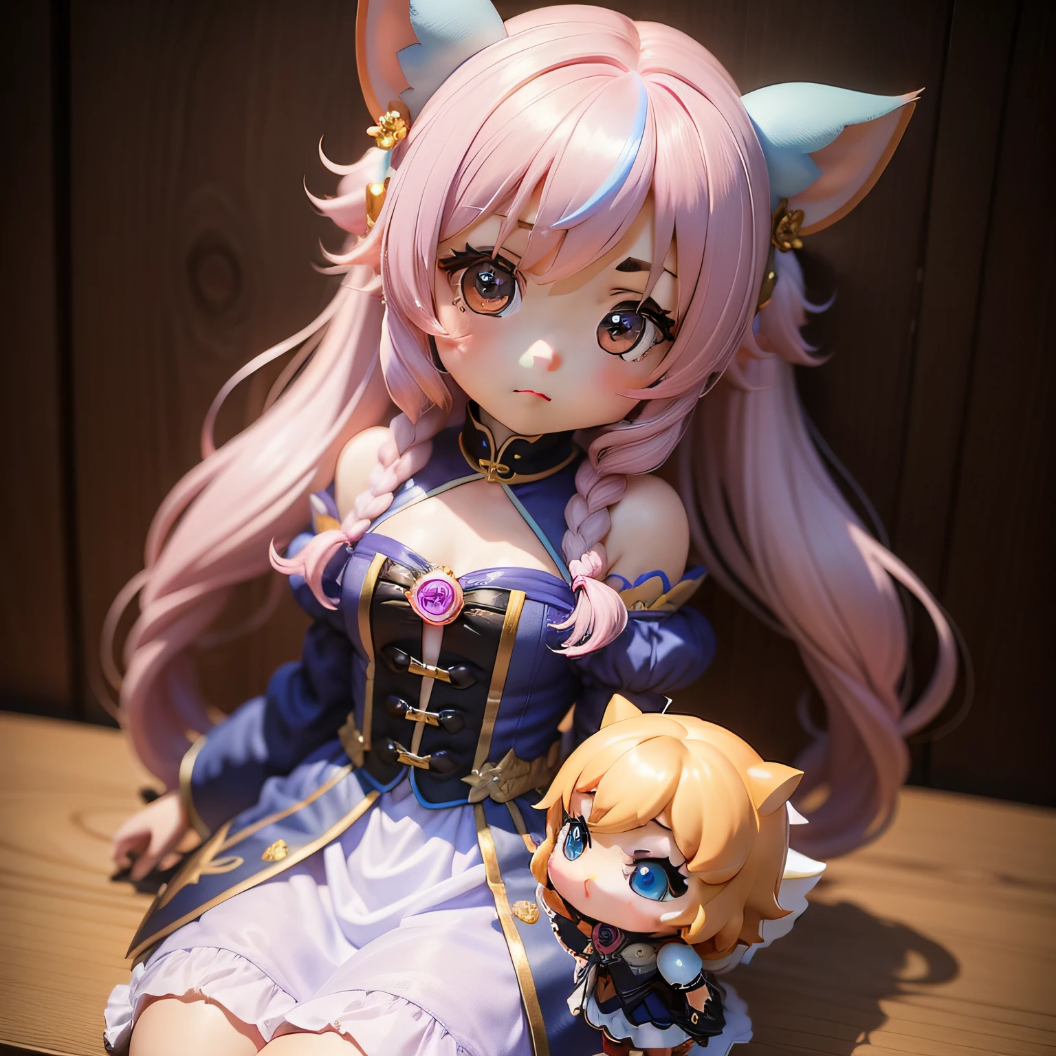 a beauty girl、super precision、accuracy、nendoroid、Chibi、Colorful - Hair Color、kawaii、Fantasia、Fairy tale