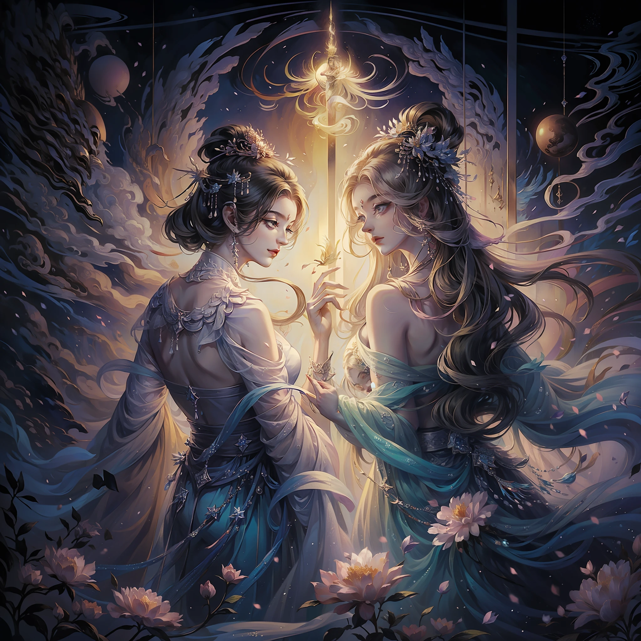 Desenhe Afrodite, a deusa grega do amor e da beleza, in all its divine glory. She should be portrayed with delicate and graceful strokes, cabelos dourados caindo em cascata sobre seus ombros, olhos brilhantes refletindo ternura e sabedoria.

Put her in a paradisiacal setting, cercado por jardins floridos e paisagens deslumbrantes. The sky should be painted in soft shades of pink and lilac, enquanto a luz do sol dourado destaca sua beleza celestial.

Afrodite deve estar em uma pose majestosa e serena, emanating an aura of love and compassion. Your dress should be subtle and ethereal, with flowing fabrics in soft shades of white and pink.

Adicione efeitos visuais que realcem sua divindade, como suaves brilhos e sombras que enfatizem sua beleza atemporal. Convey a sense of harmony and peace in the image, so that those who contemplate it may be touched by its grace and tenderness.

Make sure the artwork has a timeless, universal aesthetic, para que possa atrair uma ampla variedade de pessoas, regardless of your artistic or cultural preferences. May this depiction of Aphrodite be a celebration of love and beauty, destinada a encantar e inspirar a todos que a admirarem