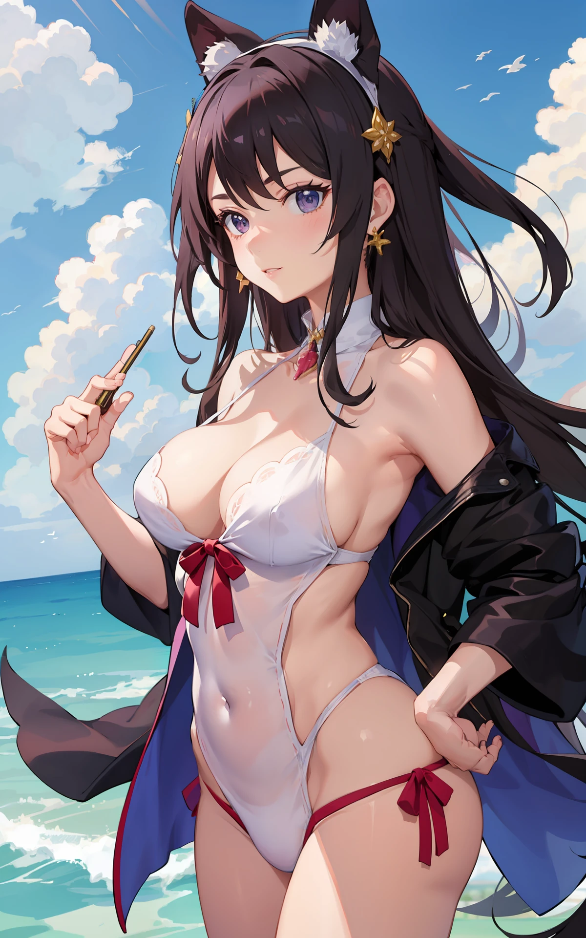 Create the most beautiful anime woman possible,que seja uma espadachin