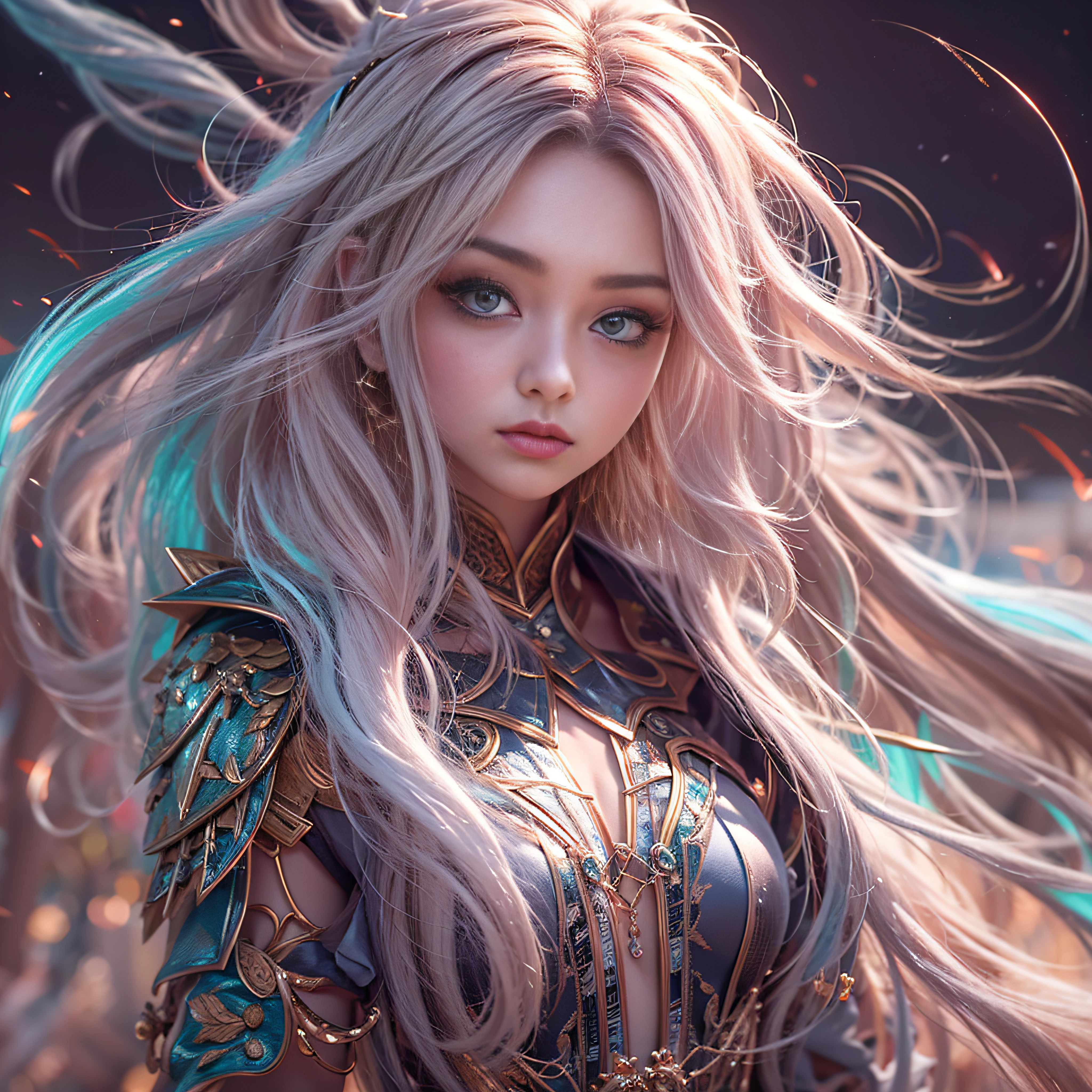 ighly detailed,tmasterpiece,Hyper High Detail,Beautiful and cool girl,dynamic angle,World Mastery Theater,Long messy hair,best qualtiy,the Extremely Detailed CG Unity 8K Wallpapers,inky,astounding,电影灯光,Lens Flare Glow,ighly detailed,tmasterpiece,Hyper High Detail,8k、realisitic