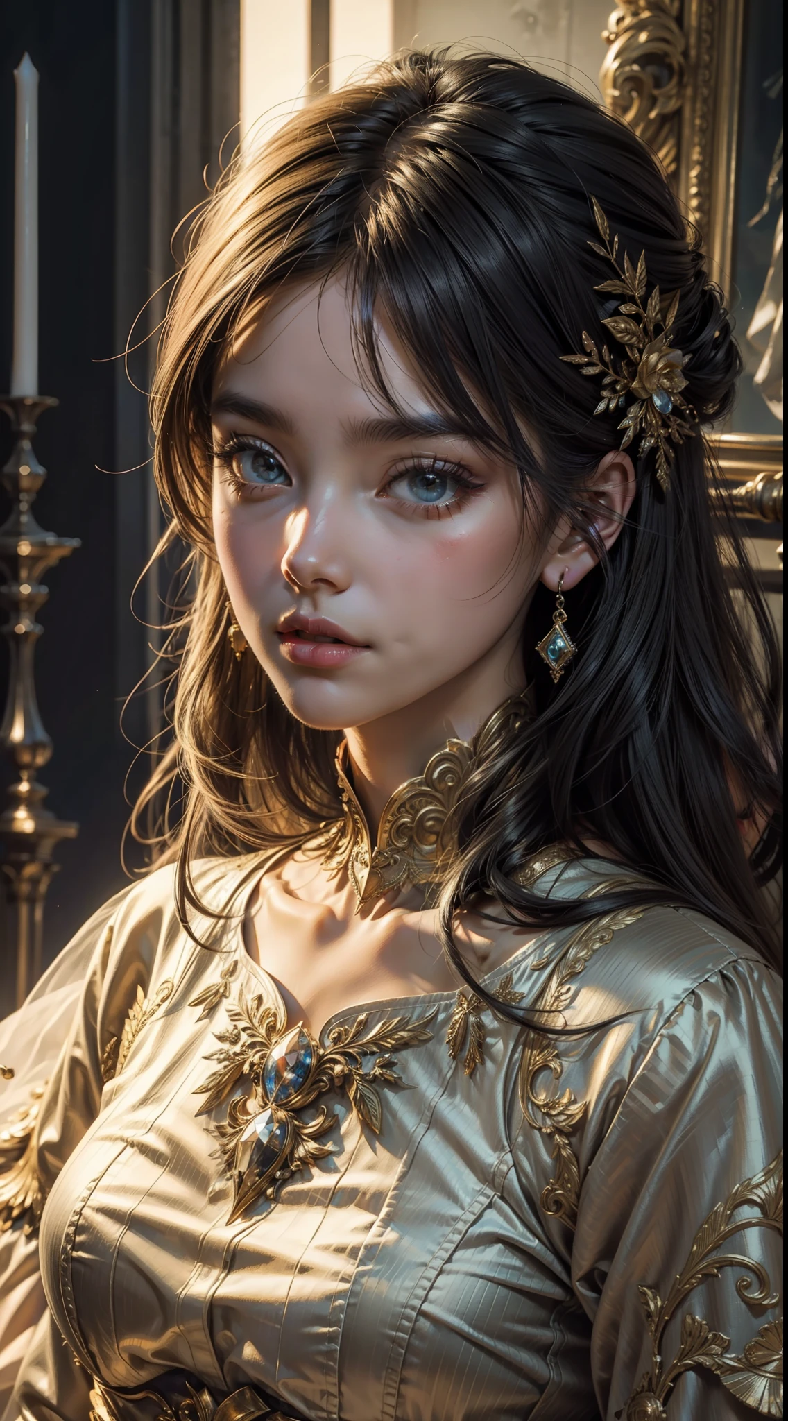 God girl,offcial art,Extremely detailed,hyper-high detail,Delicate facial features,tmasterpiece
