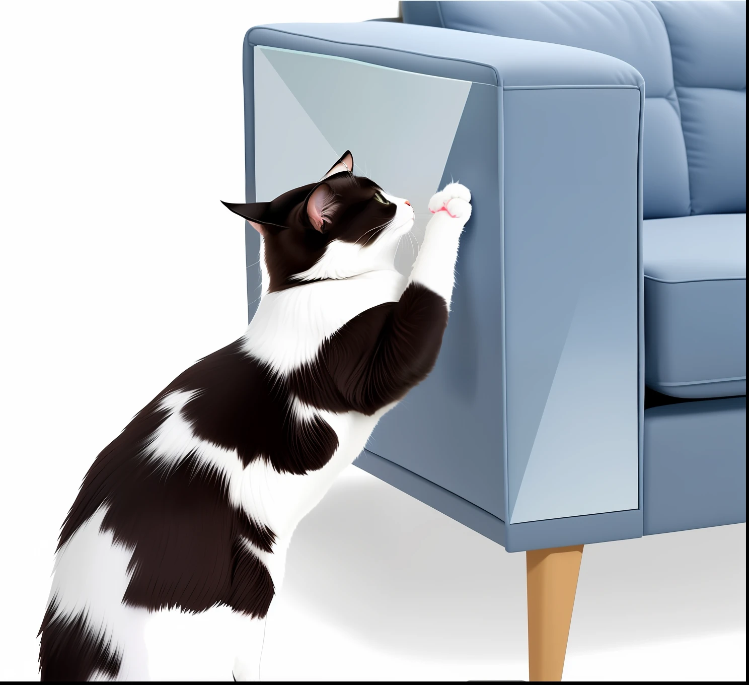 There was a cat standing up and reaching for something, bixbite, Hyperrealistic!, Ultra-realistic, hyper - realistic, placed in a living room, hyper - realistic, Hyper-realistic, cat design, [ Realistic photo ]!!, pet animal, Extremely realistic, hyper realisitc, A cat, Ultra photo realsisim, catalogue photo, mind-blowing detail
