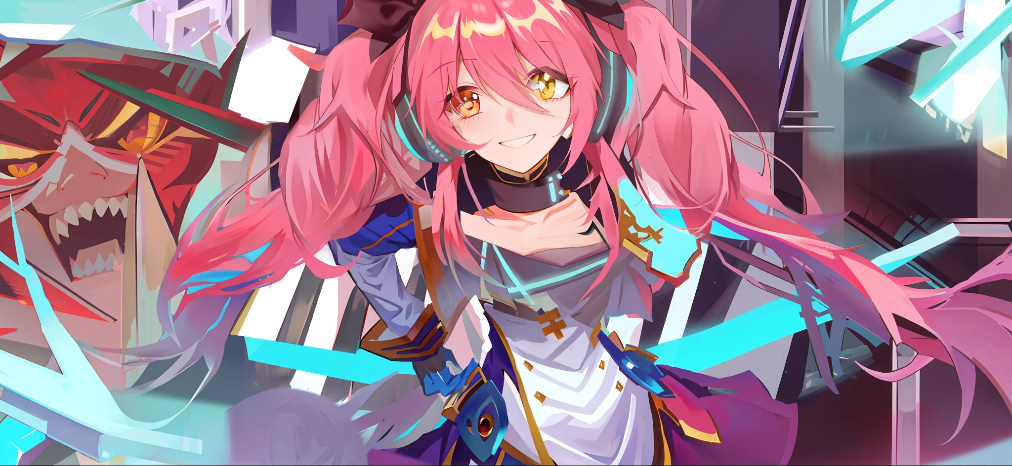 Lucer's slanted smile,Cross your hands behind you