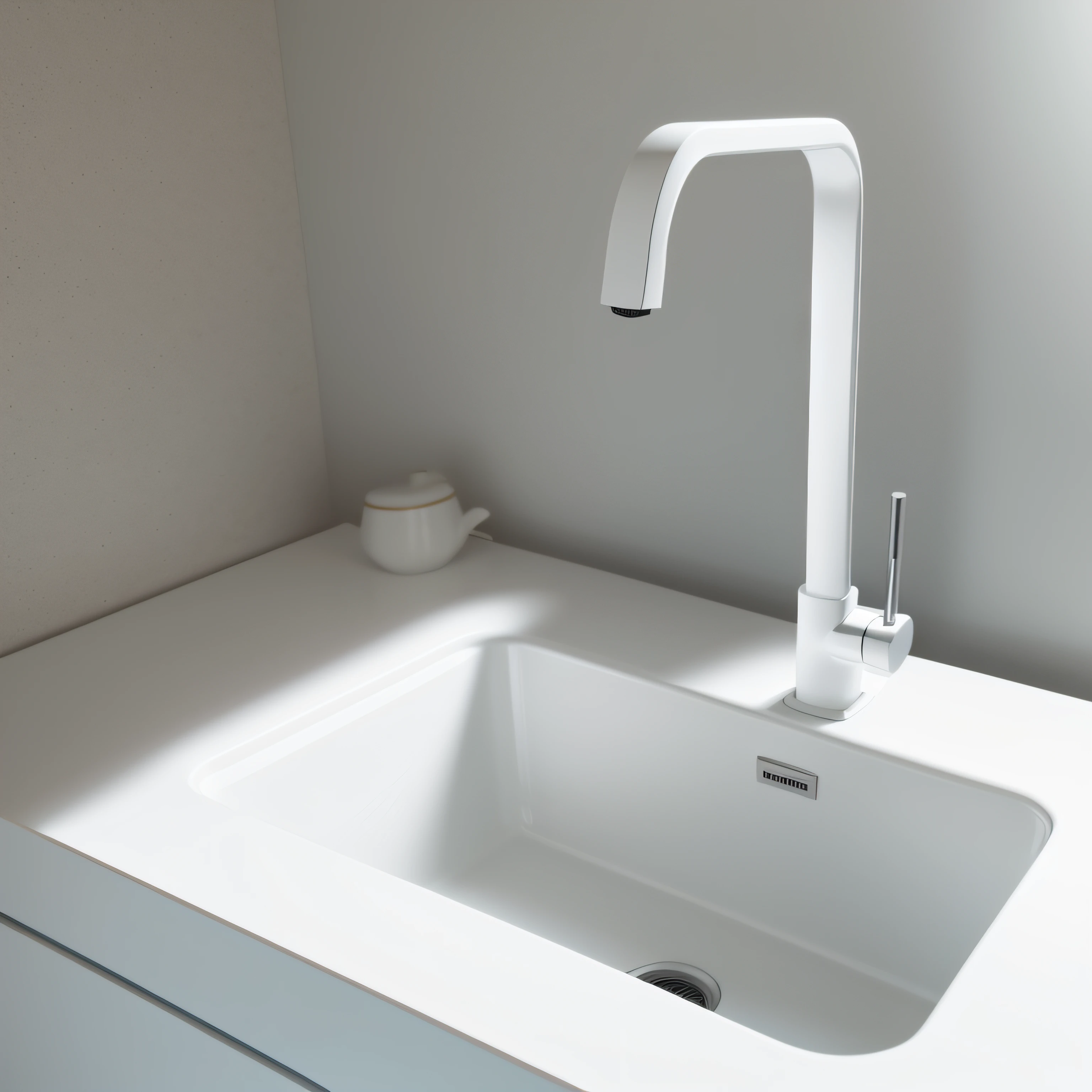 Kitchen faucet realistic white minimalist