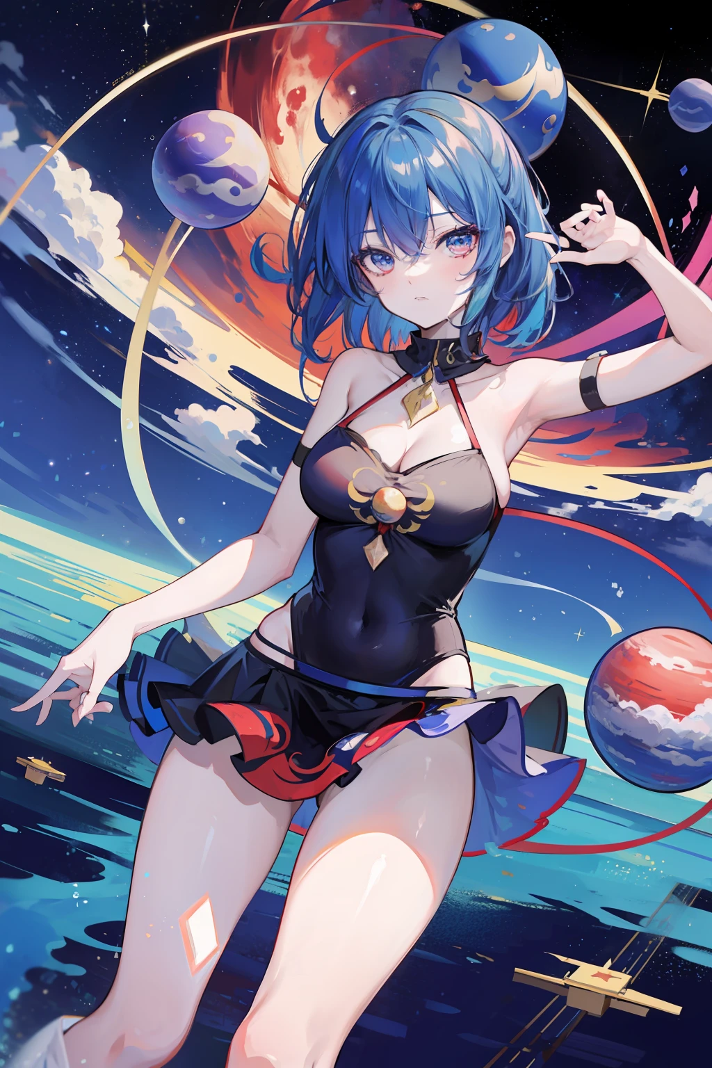 Hecatia Lapislazuli,Touhou Project,Floating in outer space