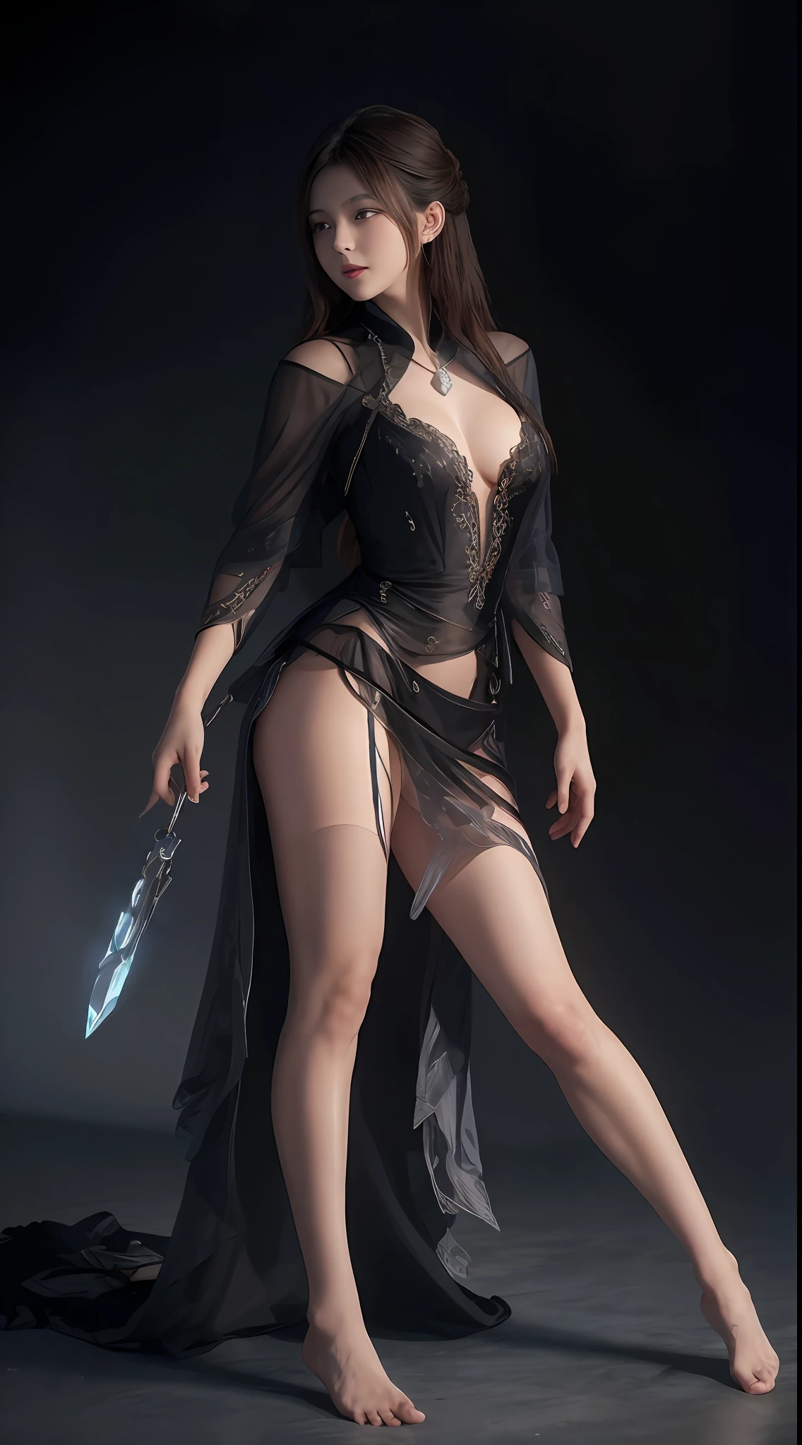 8K ultra hd, masterpiece, a girl, beautiful face, detailed eyes, detailed lip, very long hai, robe dress, black sexy robe dress, high light, sunny weather, blur effect, whole body capture