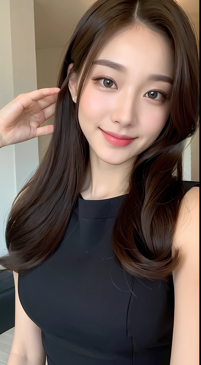 ((Best Quality, 8K, Masterpiece: 1.3)), 1girl, Slim Abs Beauty: 1.3, (Hairstyle Casual, :1.2), Dress: 1.1, Super Fine Face, Fine Eyes, Double Eyelids, Smile, Home