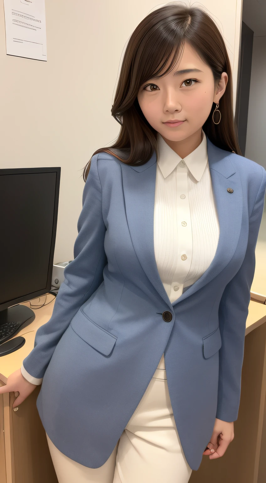 top-quality、​masterpiece、ultra res、cute girl face、Office Lady、wears a suit、full bodyesbian、Famous actresses of Japan、very beautif、A sexy