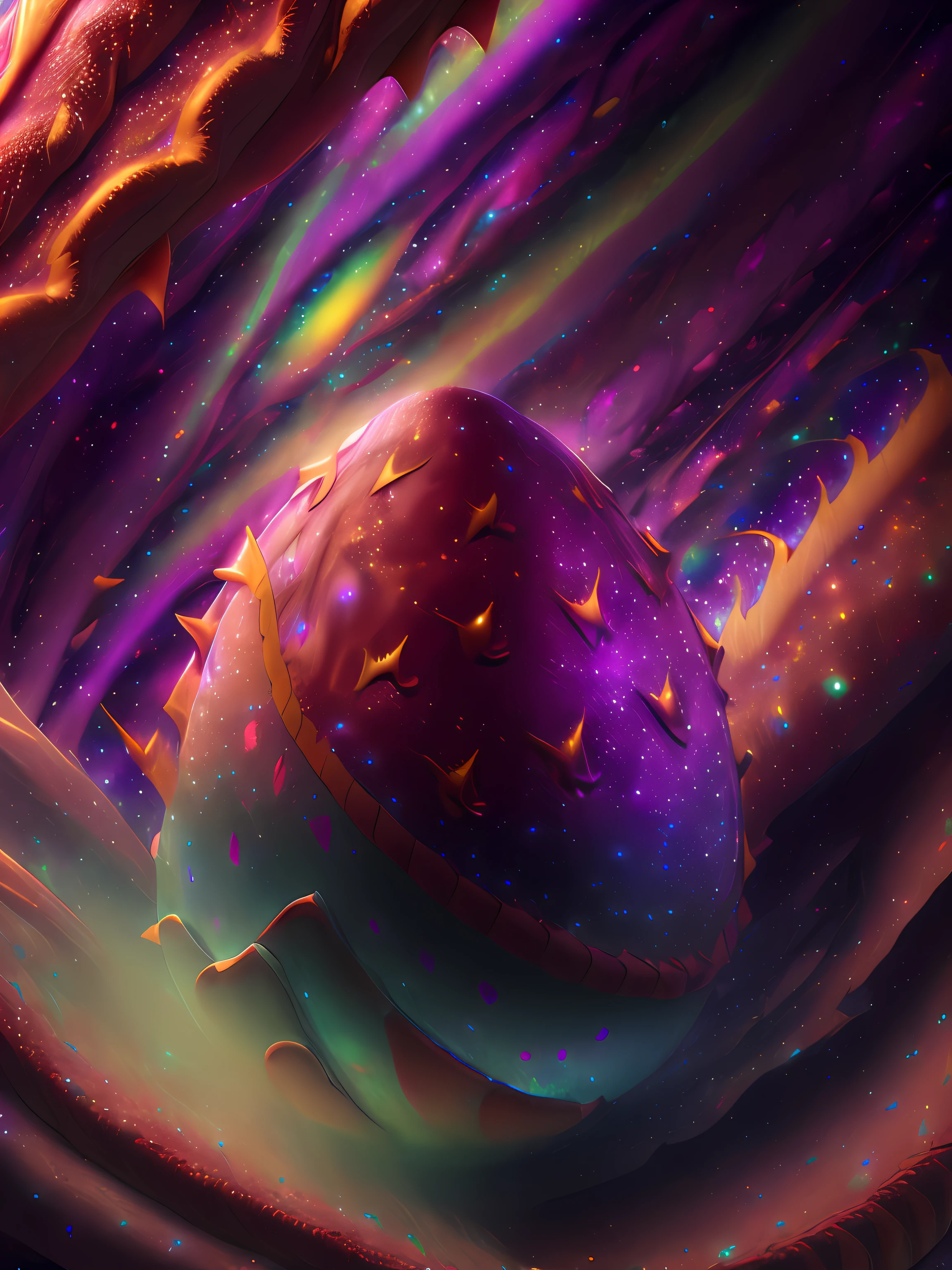 Digital Art 4K,Cinema 4D highlight rendering,Cinema 4D art,(3D:1.43), Render digital art, digital art render, high quality rendering, magia, Cinema 4D rendering, Cinema 4D rendering, white backgrounid, Color diagonal, Splendor, very coherent, The is very detailed, fanciful, Very high definition,Smooth artistic drawing,(Stardust:1.5),(Dragon eggs:1.9),