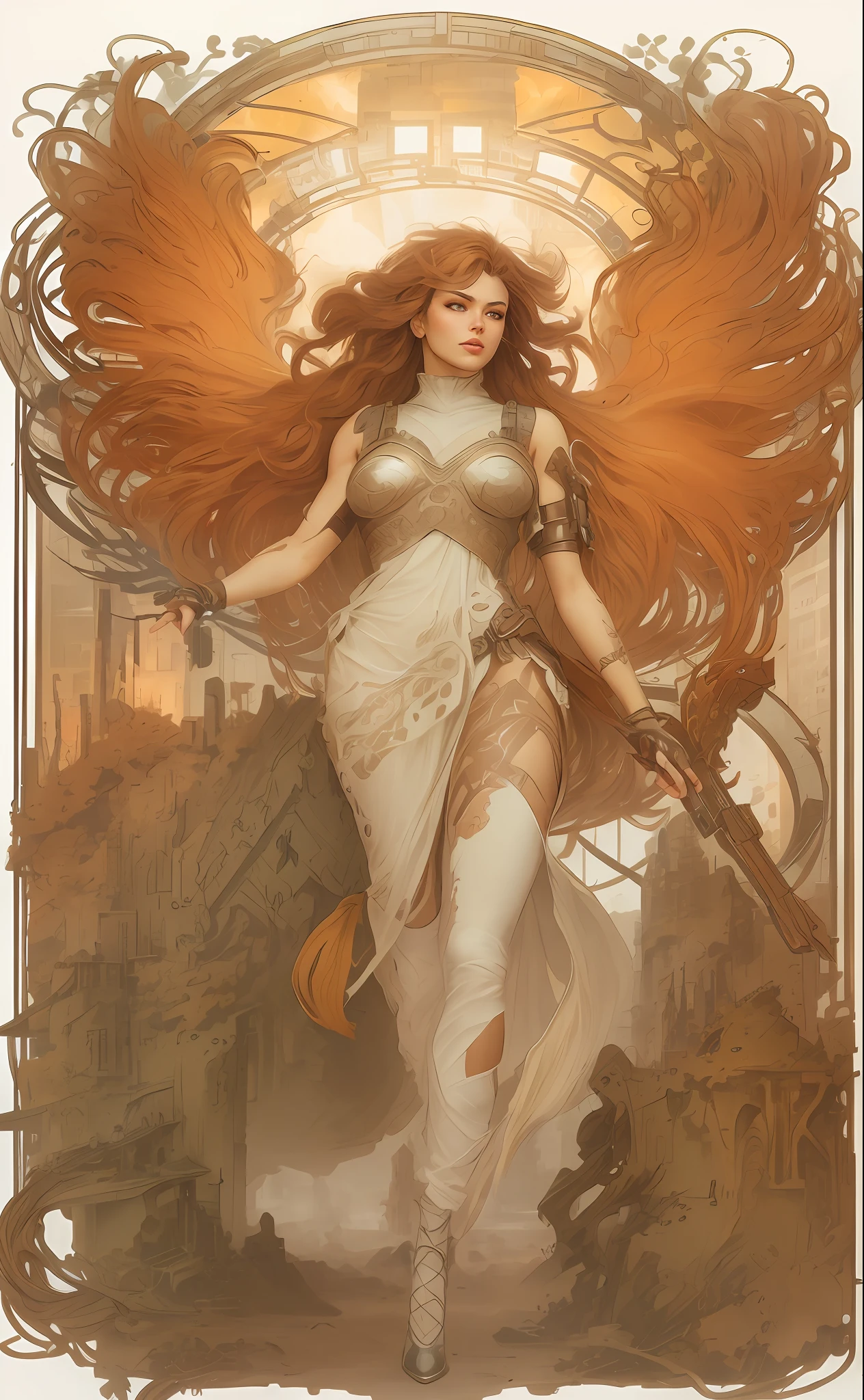 futuristic city tall buildings 3 moons modern cars, intense gaze, anger, a hyper realistic ultra detailed photograph of a futuristic beautiful blonde barbarian woman wearing at a dystopian city, tattered outfit with rusty metal armor plates, natural long wild hair light red tint, tattooed hands and body, fashion pose with a thin muscular athletic four legged dystopian dire wolf, detailed symmetric beautiful hazel eyes with circular iris, detailed gorgeous face, apocalyptic environment, natural body posture, professional photographer, captured with professional DSLR camera, professional fantasy artists, professional rococo and baroque background artists, professional artstation and cgsociety artists, professional official art artists, rococo and baroque,64k,ultra detailed, ultra attractive beautiful,ultra accurate detailed, ultra attractive lighting, ultra unreal engine, by TanvirTamim, intricate, epic, trending on artstation, by artgerm, h. r. giger and beksinski, highly detailed, vibr
