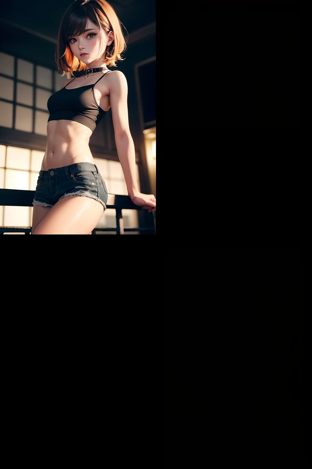 ((Best quality, 8k, Masterpiece :1.3)), 1girl, Pretty woman with emphasizing slender abs :1.3, (random hairstyles :1.2), Oversized tank top :1.2, Ultra-detailed face, Detailed eyes, Double eyelid, armpit