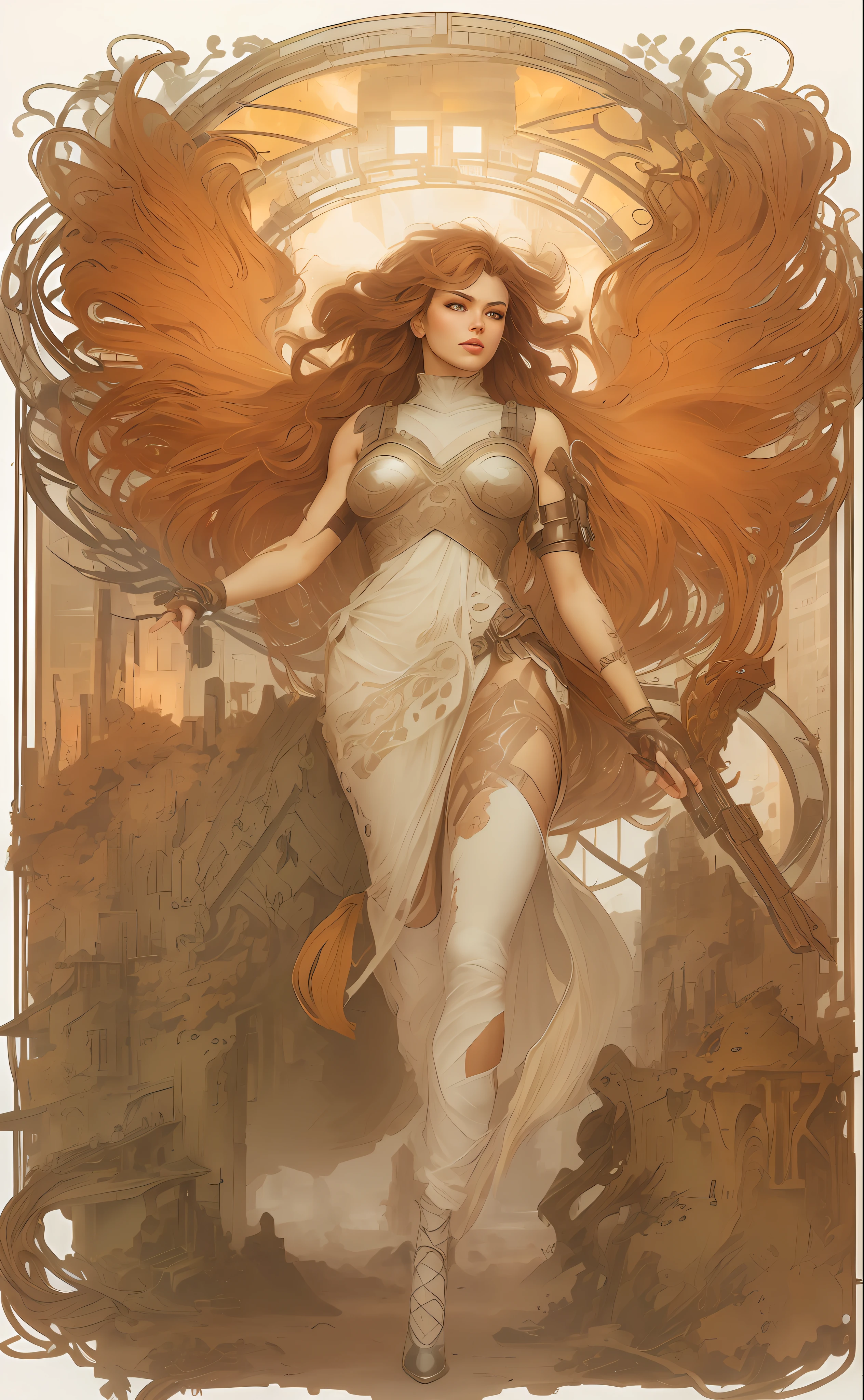 futuristic city tall buildings 3 moons modern cars, intense gaze, anger, a hyper realistic ultra detailed photograph of a futuristic beautiful blonde barbarian woman wearing at a dystopian city, tattered outfit with rusty metal armor plates, natural long wild hair light red tint, tattooed hands and body, fashion pose with a thin muscular athletic four legged dystopian dire wolf, detailed symmetric beautiful hazel eyes with circular iris, detailed gorgeous face, apocalyptic environment, natural body posture, professional photographer, captured with professional DSLR camera, professional fantasy artists, professional rococo and baroque background artists, professional artstation and cgsociety artists, professional official art artists, rococo and baroque,64k,ultra detailed, ultra attractive beautiful,ultra accurate detailed, ultra attractive lighting, ultra unreal engine, by TanvirTamim, intricate, epic, trending on artstation, by artgerm, h. r. giger and beksinski, highly detailed, vibr