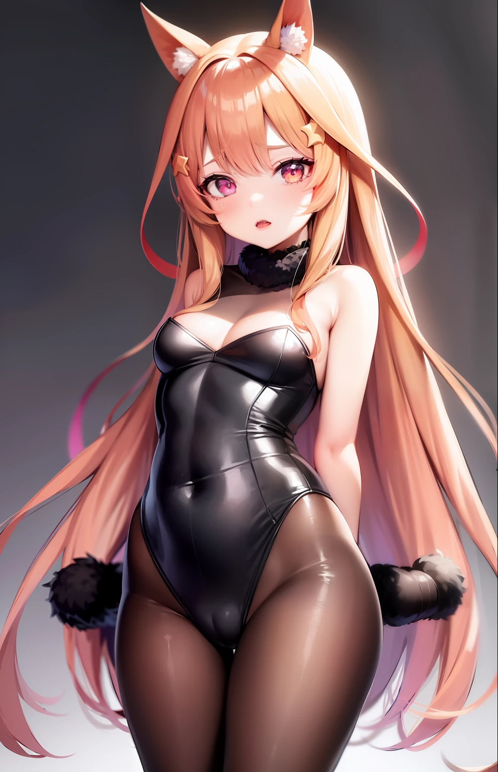 Chica anime con orejas de conejito y un top de sujetador negro, seductora chica de anime, con orejas de conejo, Pelo rosa de cola doble y ojos cian, Anime Moe Artstyle, (Chica anime), small curvy loli, Chica anime con orejas de gato, Chica anime, Mejor valorado en Pixiv, Conejita, pixiv 3dcg, linda catgirl de anime, Anime Waifu