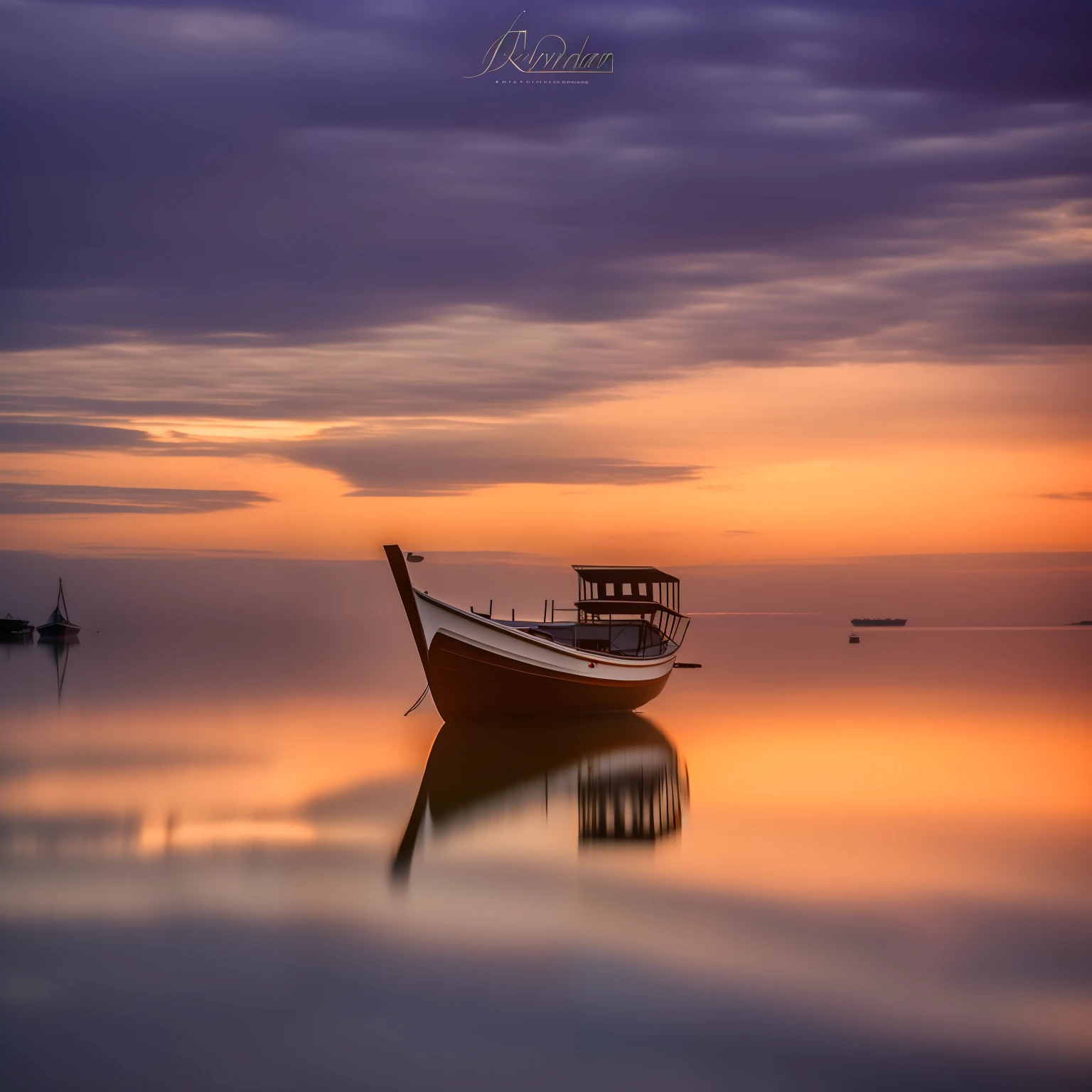 there is a boat that is sitting on the water at sunset, by Erik Pevernagie, by Abidin Dino, by Ibrahim Kodra, in the early morning, at sunrise, calm evening, stunning photoshot, beautiful dusk, early morning mood, by Nabil Kanso, wooden boat, beautiful photography, by Basuki Abdullah, early morning, beautiful morning
