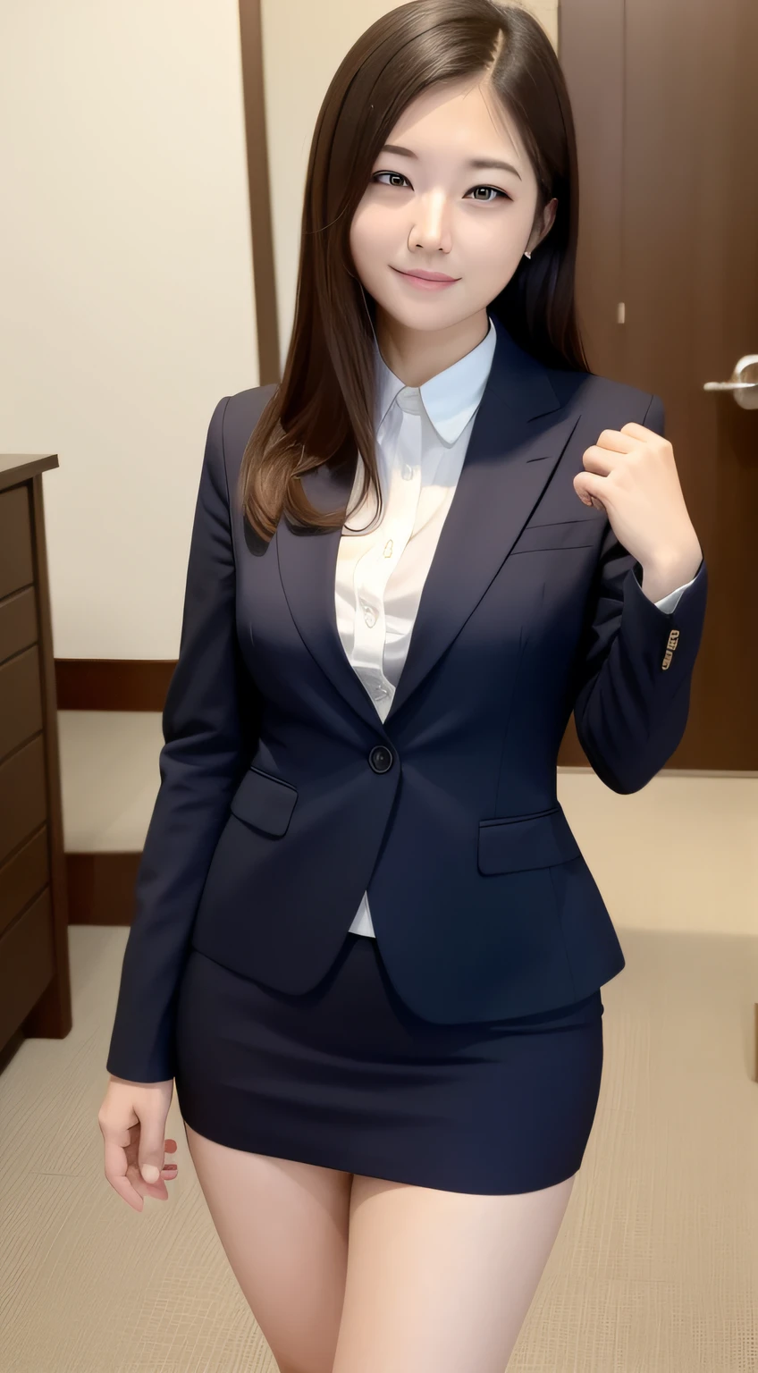 top-quality、​masterpiece、ultra res、cute girl face、Office Lady、wears a suit、full bodyesbian、Famous actresses of Japan、very beautif、A sexy