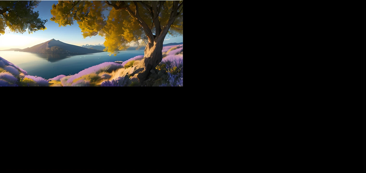 Lavender, river, landscape