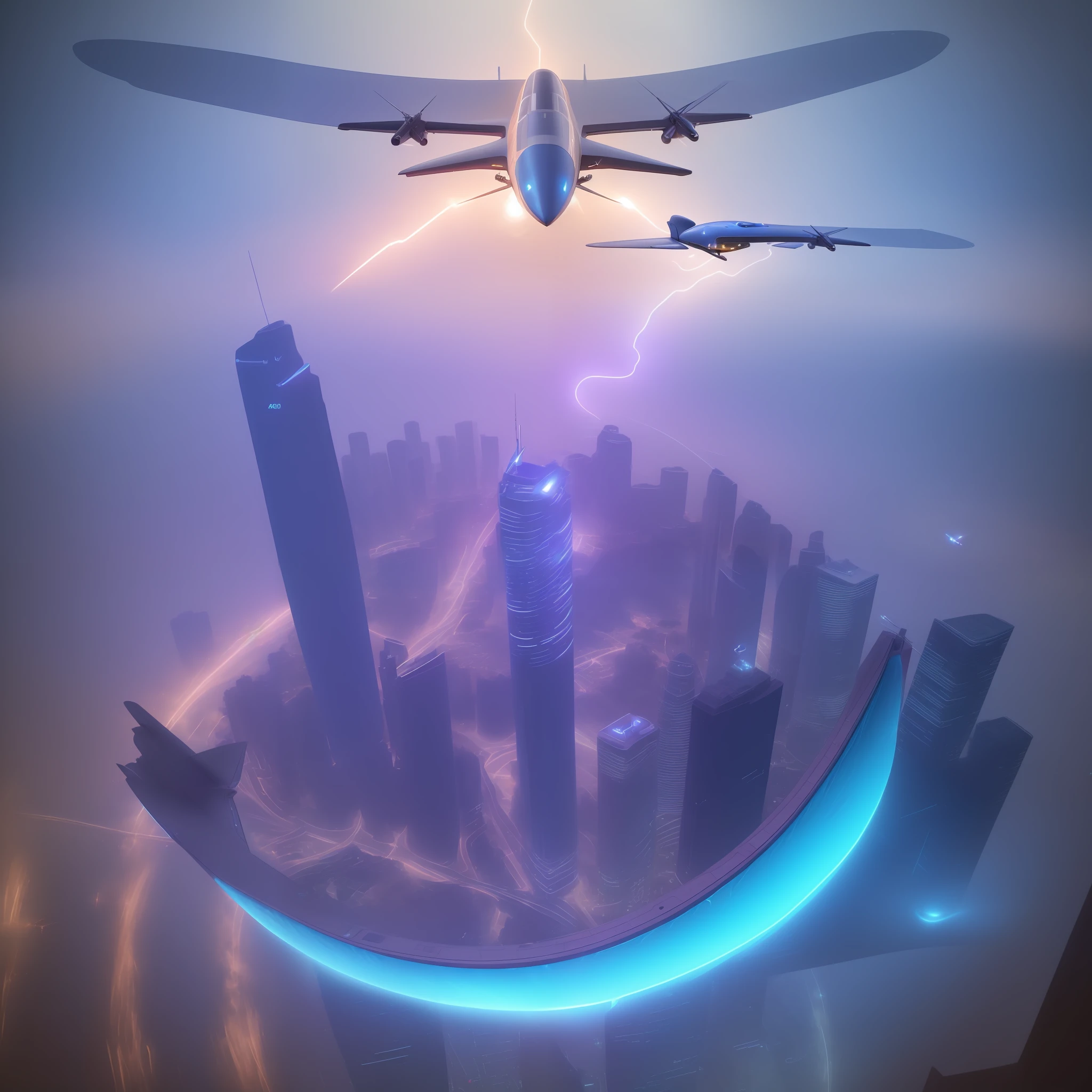 Craft an awe-inspiring vision of a futuristic, technologically advanced city soaring in the skies. Design sleek and innovative skyscrapers that showcase cutting-edge architecture and incorporate advanced technologies. Use a vibrant color palette to evoke a sense of energy and progress. Integrate futuristic transportation systems like flying cars and magnetic trains. Add holographic displays and interactive elements to enhance the city's high-tech atmosphere. Populate the scene with diverse and content citizens, engaged in various activities, to showcase the city's vibrant and harmonious society.