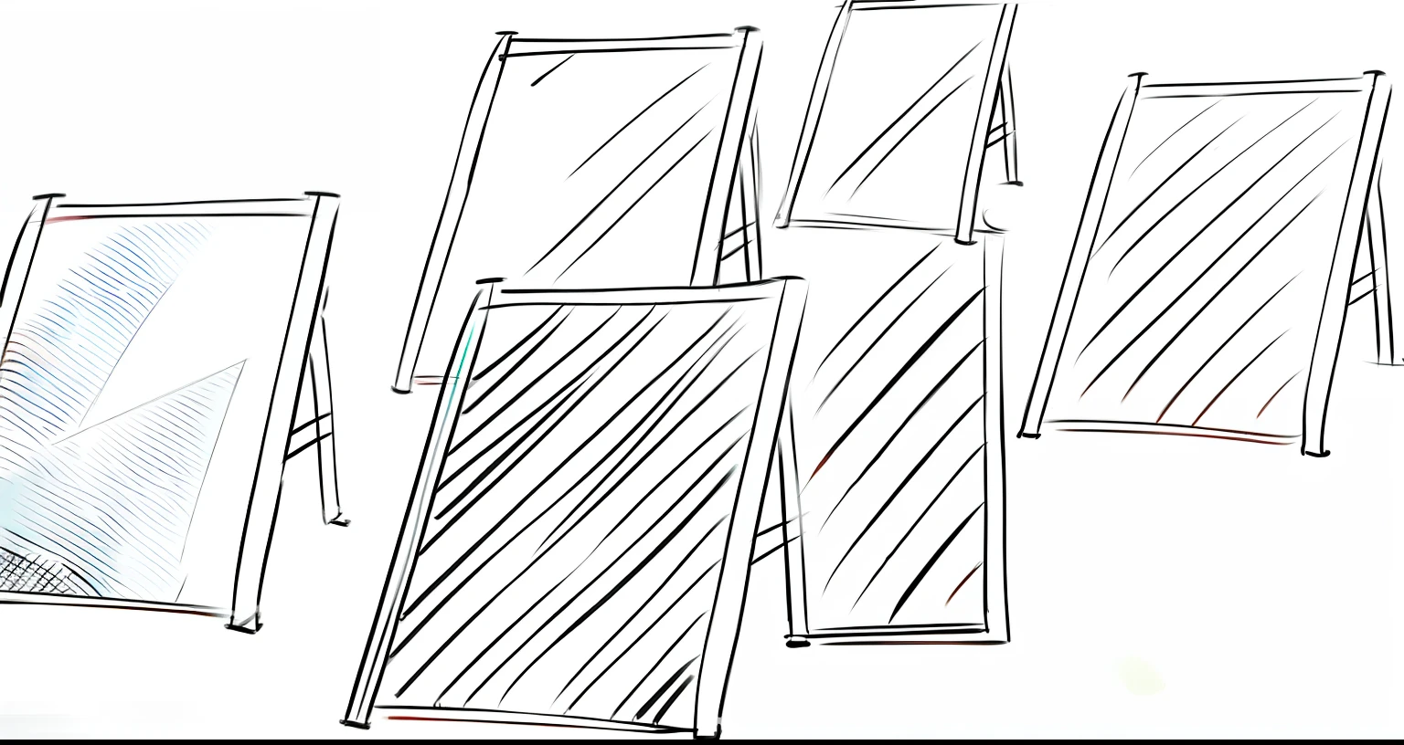 Several mirrors，Line drawings