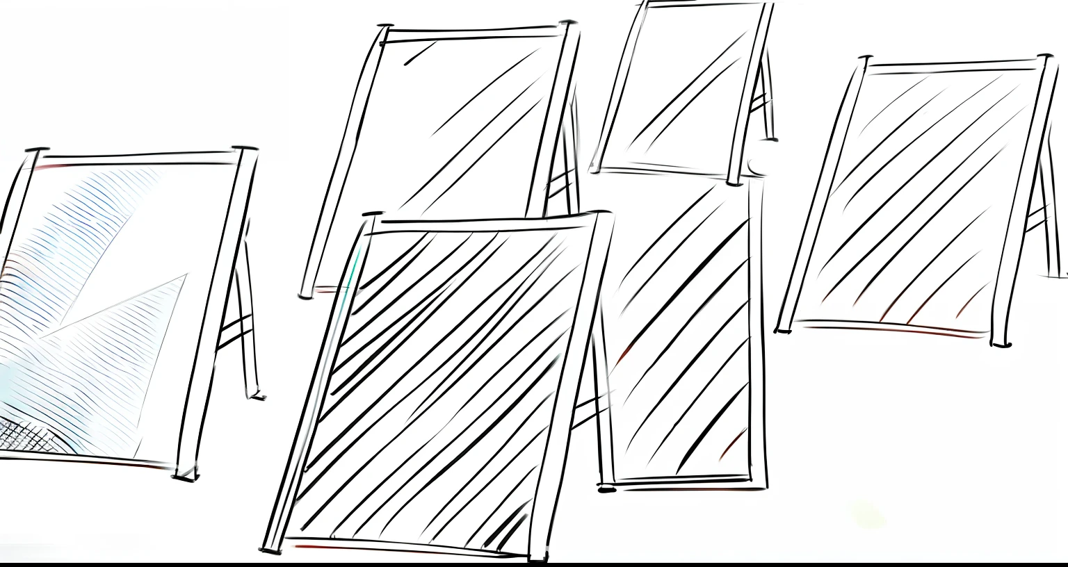 Several mirrors,Line drawings