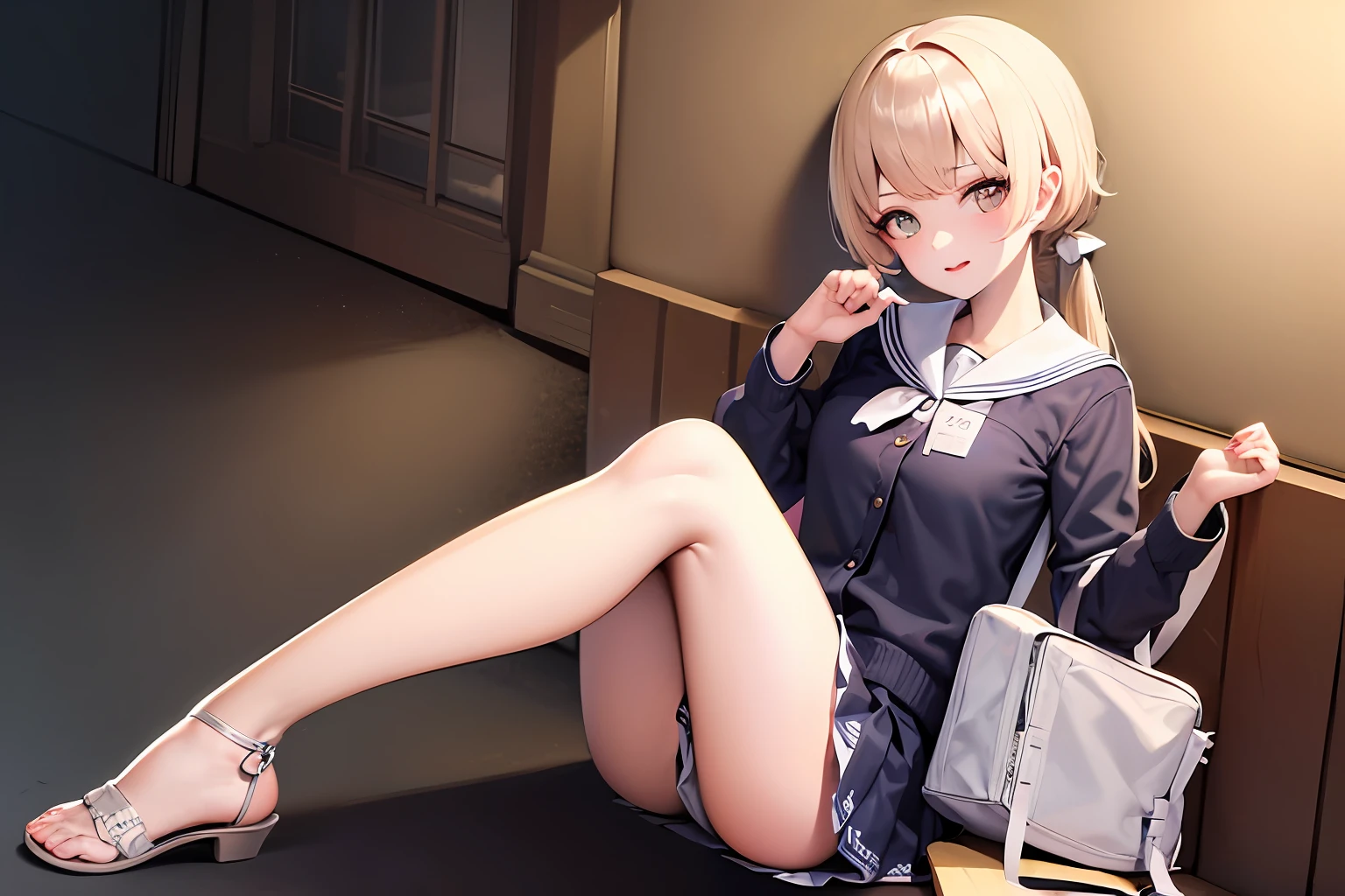 Real Human,schoolgirls,a beauty girl,Long legs,fully body photo,sitted,Superskirt,adolable
