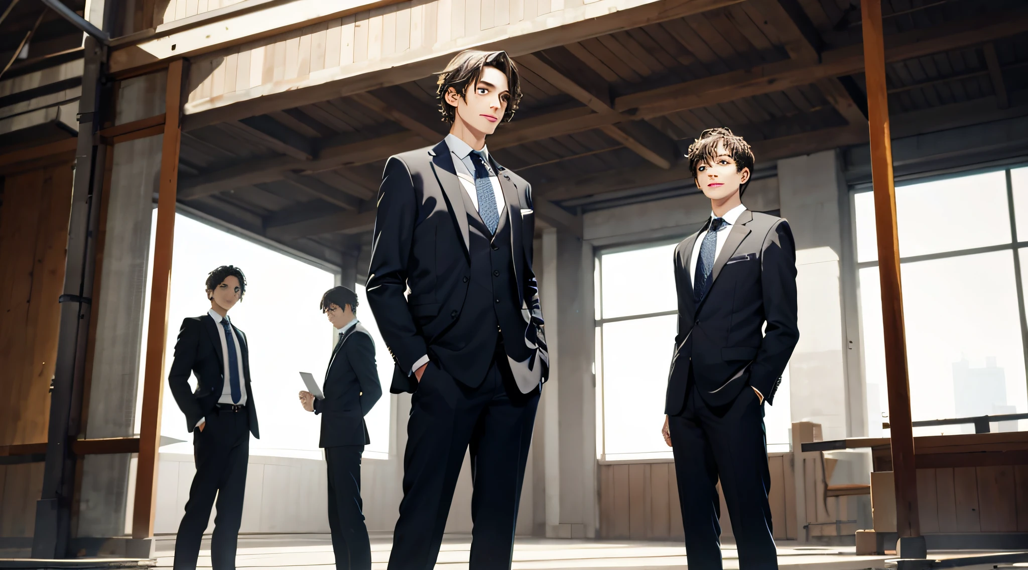 three brothers,standing on your feet,Business suit