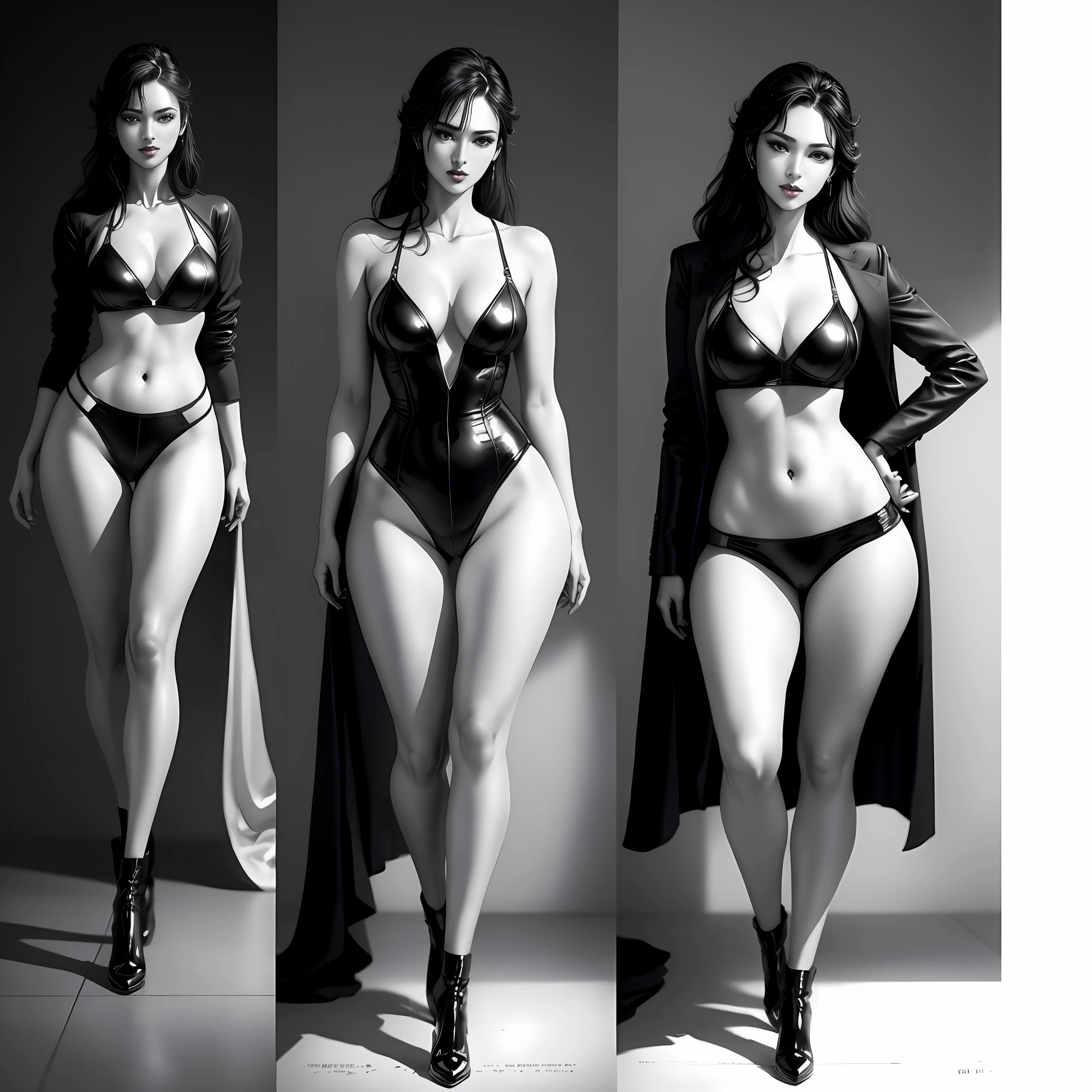 Create a breathtaking masterpiece with stunning ray tracing effects,Features two charming girls,They have a delicate and slender body、exquisite curve、Proportional limbs,And complemented by the best shadows and realistic lighting。Have medium-sized breasts,Expose cleavage,perfect faces,Glossy skin and beautiful eyes。Illustration art,Whole body movement,Sexy woman in sexy clothes,Very cool facial expression,Gorgeous background,Great erotic art,painting art,Sexy art,Detailed body part details,long leges,Inspired by J.c.Ryan Decker,Epic European and American illustrations,Tall,The whole body is evenly sexy
