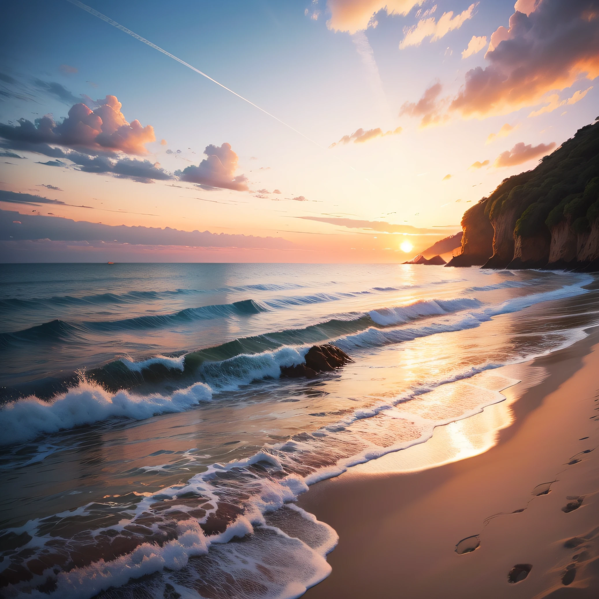 Lugar tranquilo , praia , A beautiful sky with sunset , lindas paisagens