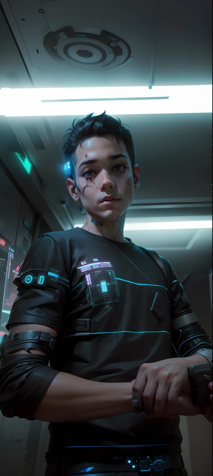 Todler litele boy cyberpunk hamsome reylstic potho