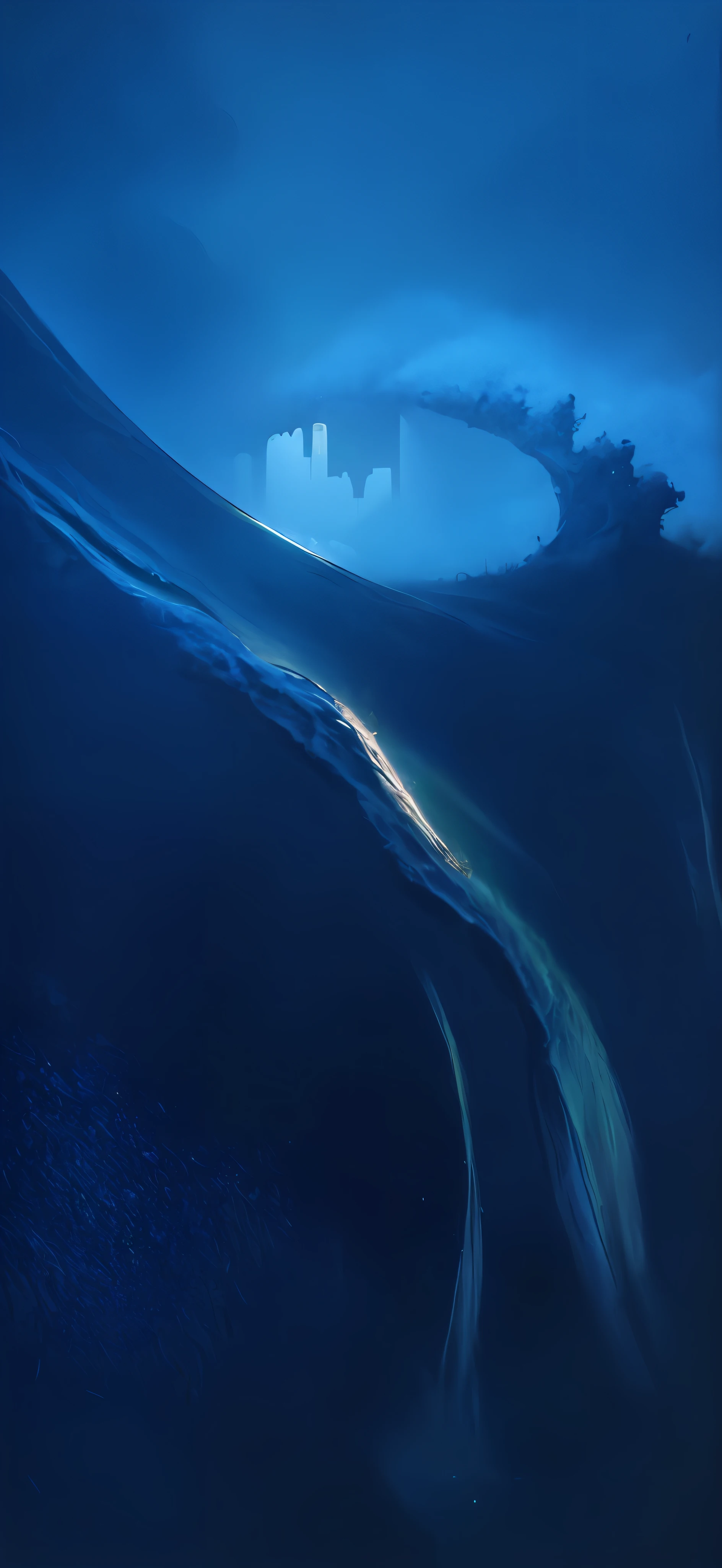 there is a large wave that is breaking in the ocean, author:Paul Lyle, inspired by Paul Lehr, Inspired by John Harris, sergey kolesov, by John Harris, paul lehr and beeple, Granular matte painting, les edwards poster art, John Harris. concept-art, John Harris' style, author:Hugh Ferris