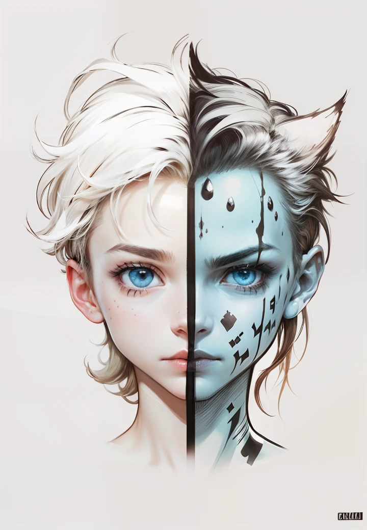 Half boy and half monster red, ((realista: 1.5)),((melhor qualidade)), ((obra-prima)),((detalhado)),