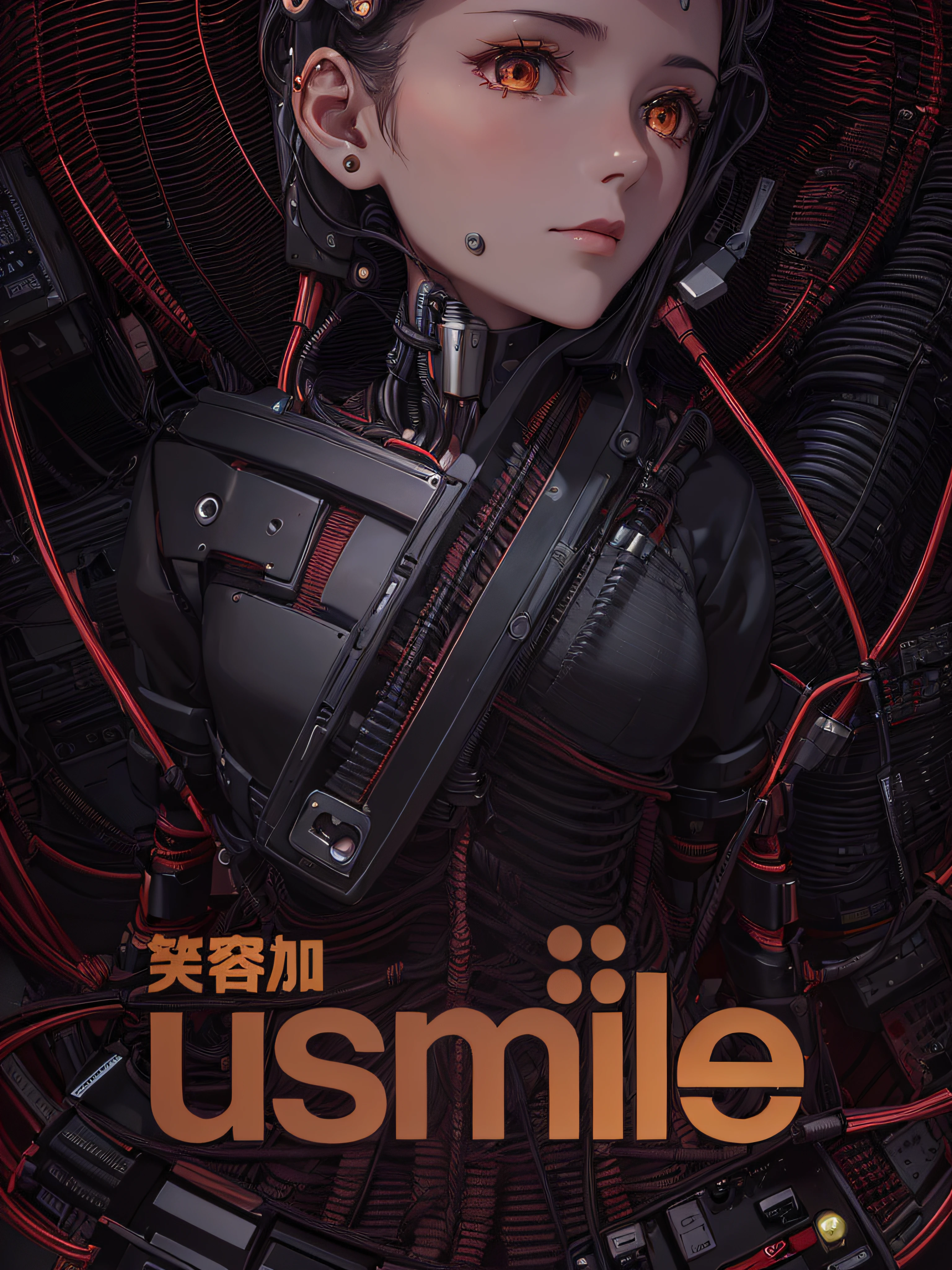 (((Masterpiece))), (((Best quality))), ((Ultra-detailed)), (CG illustration), ((an extremely devious and beautiful)),(cute desktop face),Cinematic light ,((1 mechanical girl)),solo person,full bodyesbian,(Machine-made joints:1.4),((Mechanical limb)),(Blood vessels connected to the tube),((The mechanical spine is attached to the back)),((The mechanical cervical vertebrae are attached to the neck),((sitted)),face expressionless,(Wires and cables are attached to the head and body:1.5),(Character focus),sci-fy，Contre-Jour，