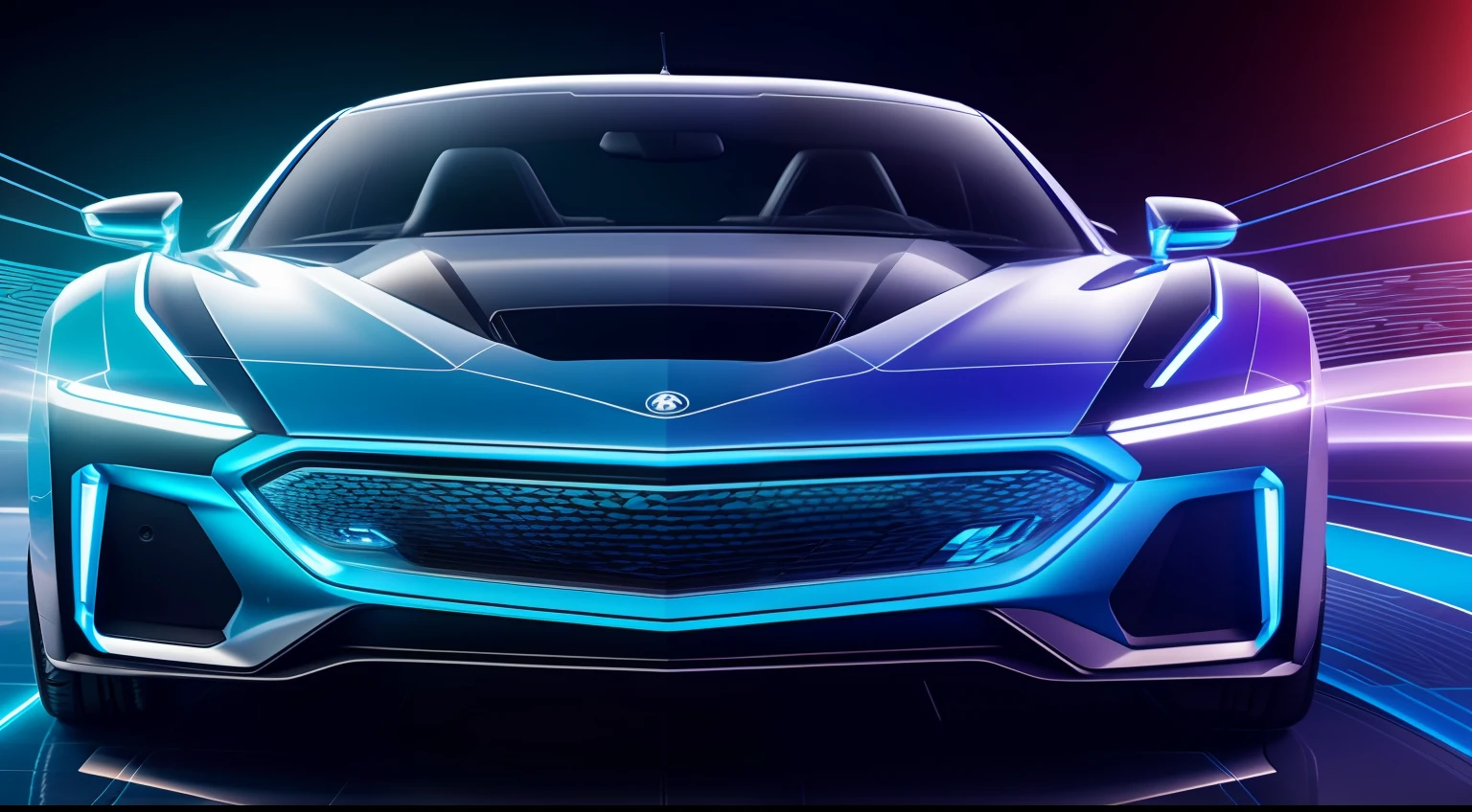 blue colors,Rich and intricate details,AI-generated images of technology present visually appealing futuristic scenarios。In the foreground,The transparent quality of the car holographic interface floats above the smooth and transparent panel,Exudes a soft and ethereal glow。Holograms show complex patterns、Visualize data and vibrant colors,It represents the fusion of information and innovation。
