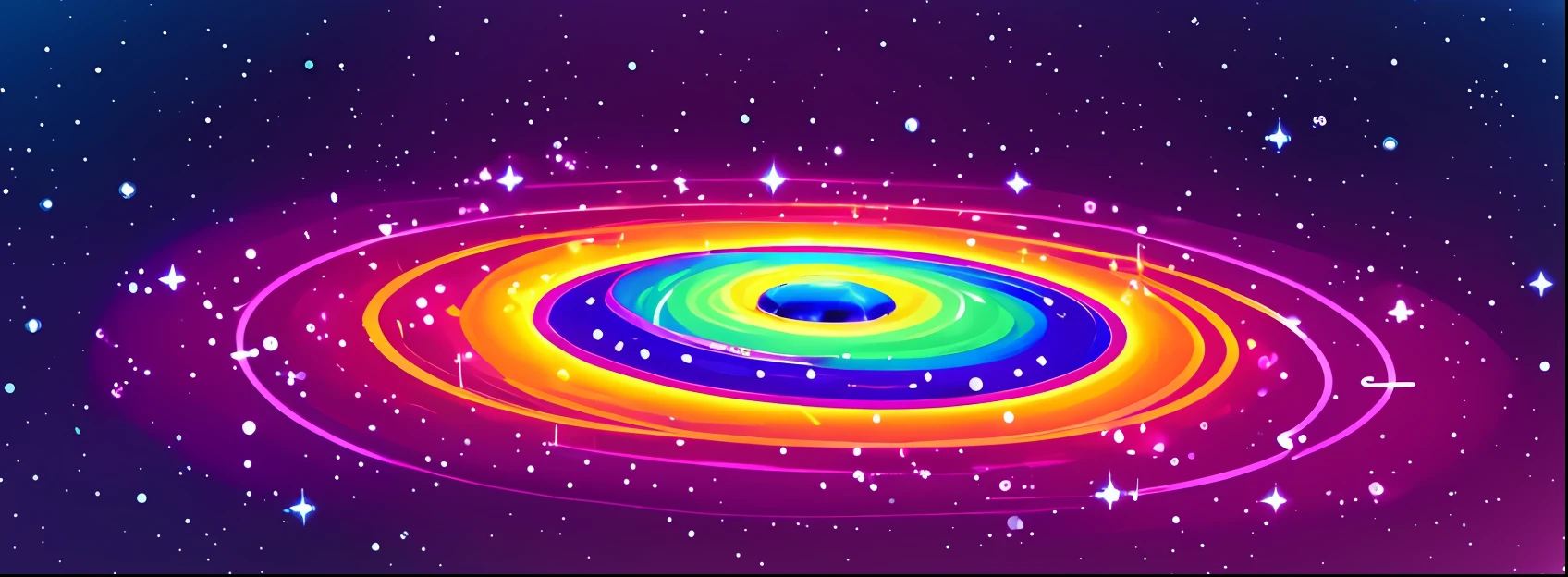 Make a logo for Facebook cover with the name "Cosmic Fusion" Black background with colors of gleaming galaxies