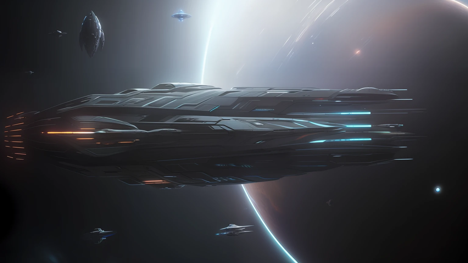 spaceship flying in space with a planet in the background, star citizen concept art, stunning sci-fi concept art, spaceship concept art, detailed sci-fi art, science fiction concept art, sci-fi concept art, sci - fi concept art, sci fi concept art, antoine collignon, mass effect concept art, dreadnought, scifi concept art