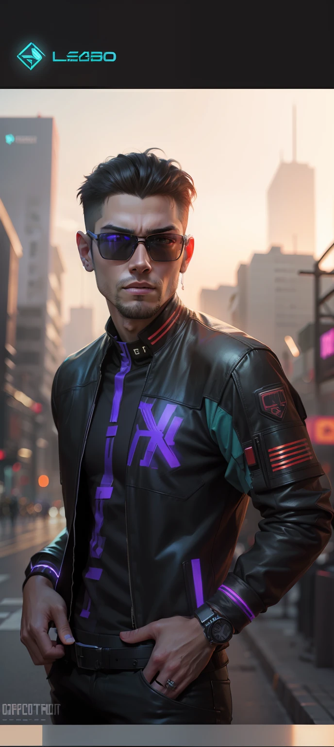Change the background cyberpunk handsome boy realistic face
