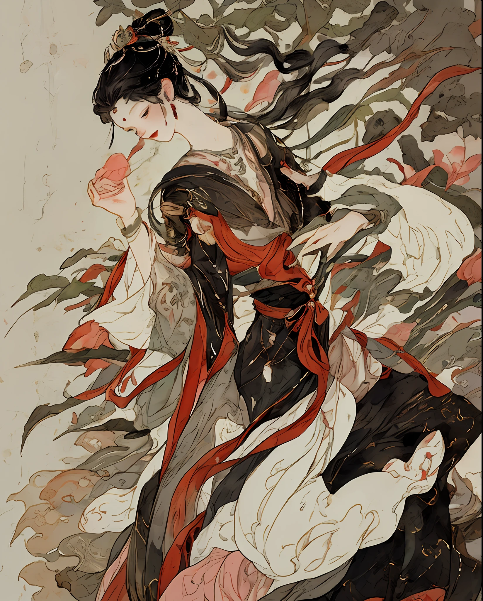 Chinese goddess in traditional costume, Embodying the spirit of spring flowers, Surrounded by blooming gardens.
Ethereal atmosphere, Pastel colors, Delicate composition, graceful movements, Lots of details,delicated,tmasterpiece,32K
