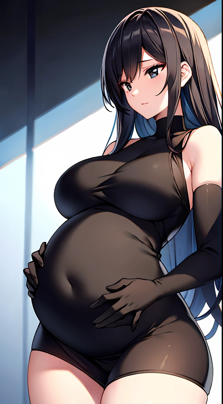 Pregnant women in labor,Sexy and glamorous,blacksilk