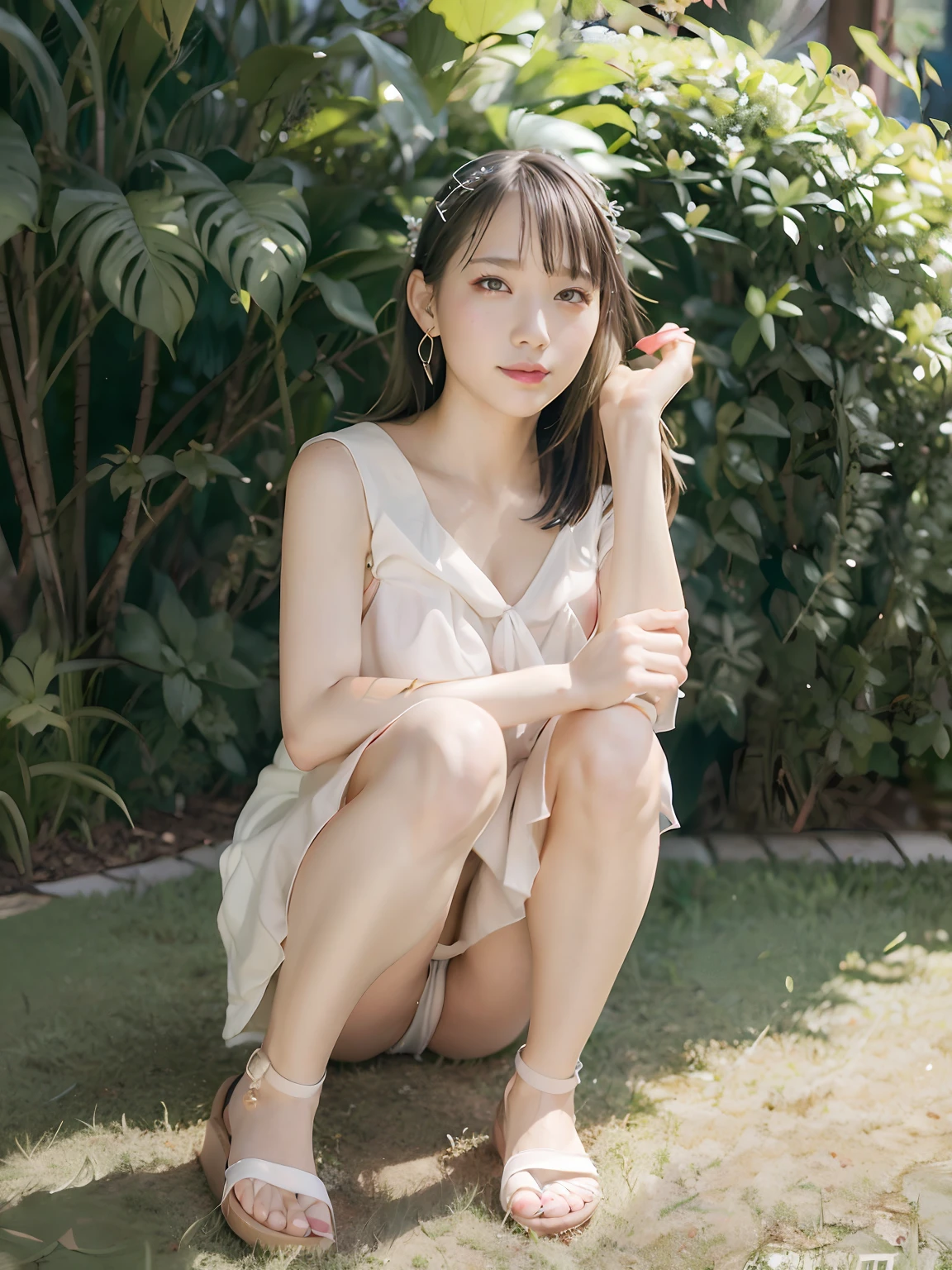 Fit the background、thicken lips、Reddening lips、((((Panties are white))))
