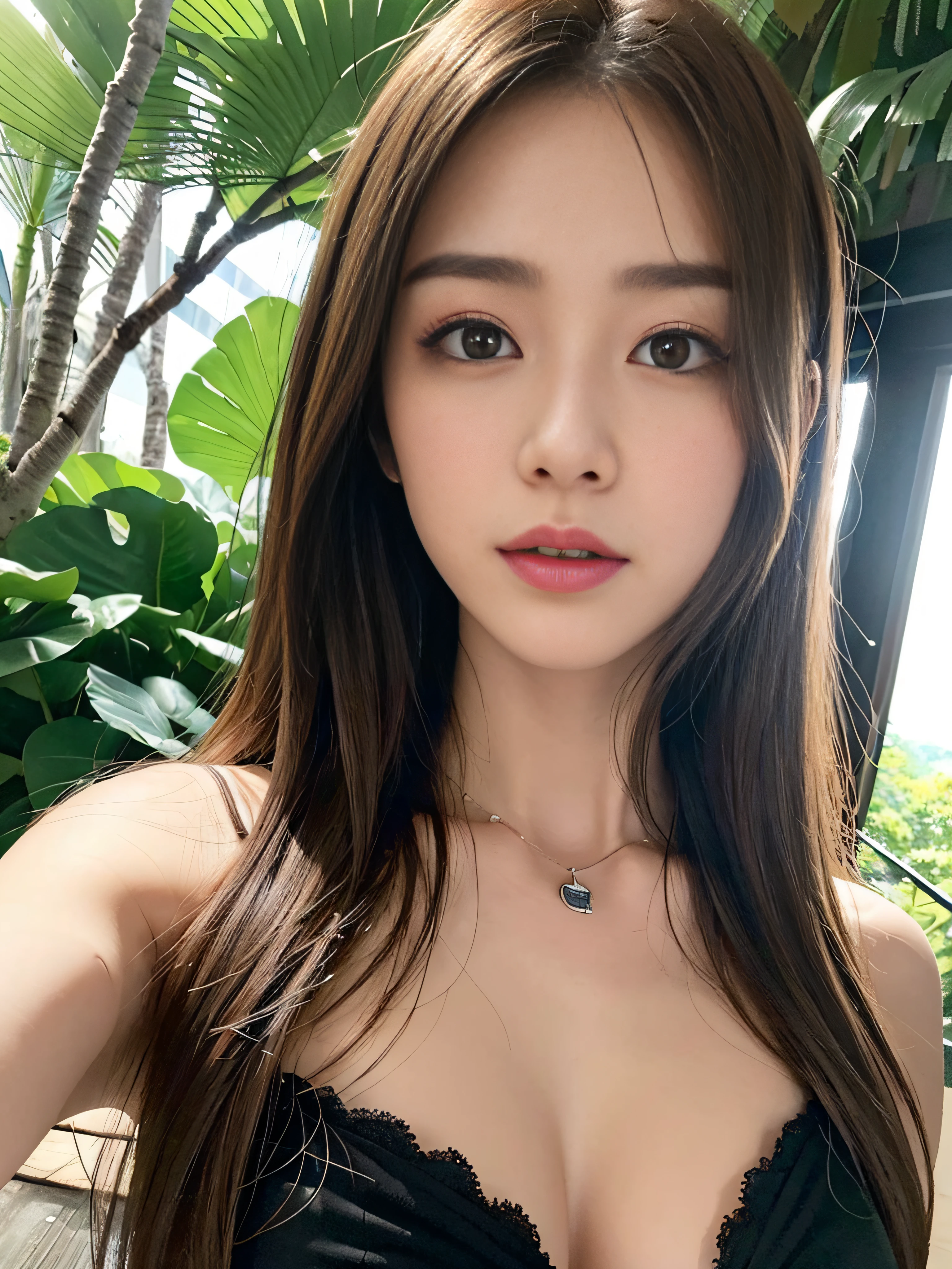 ((Realistic lighting、top-quality、8K、​masterpiece:1.3))、Clear focus:1.2、nsfw:1.4,nudde:1.3、1girl in、perfectbodybeauty:1.4、Slim abs:1.1、dark-brown eyes、((dark brown hair、middlebreasts:1.2))、(Acceleration:1.4)、Slender face、Looking at the camera、(24 year old:1.3)、hyperdetailed face、A detailed eye、二重まぶた、a necklace、eye line、In the rainforest、