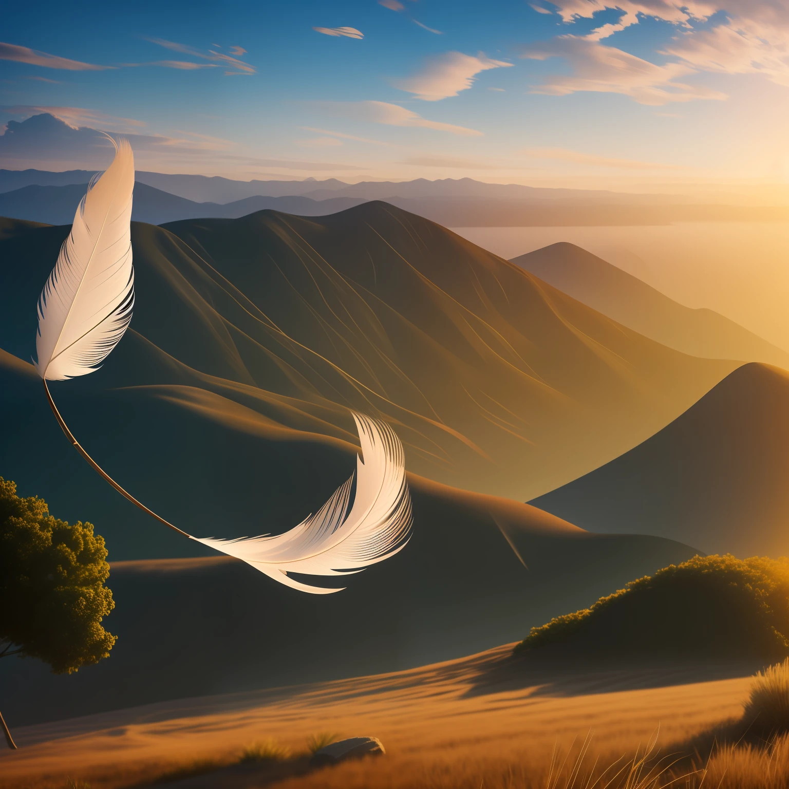 Feather in the wind, concept art, 4 k